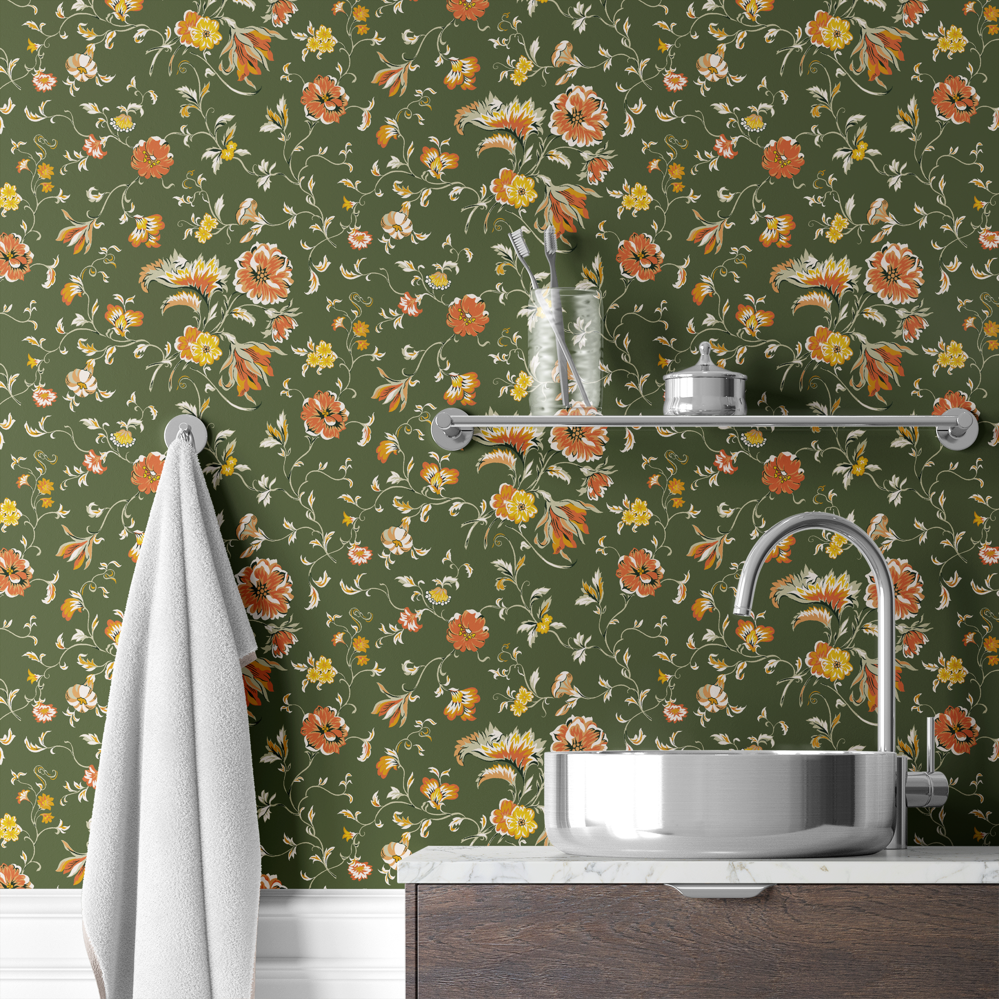  wallpaper bath mockup