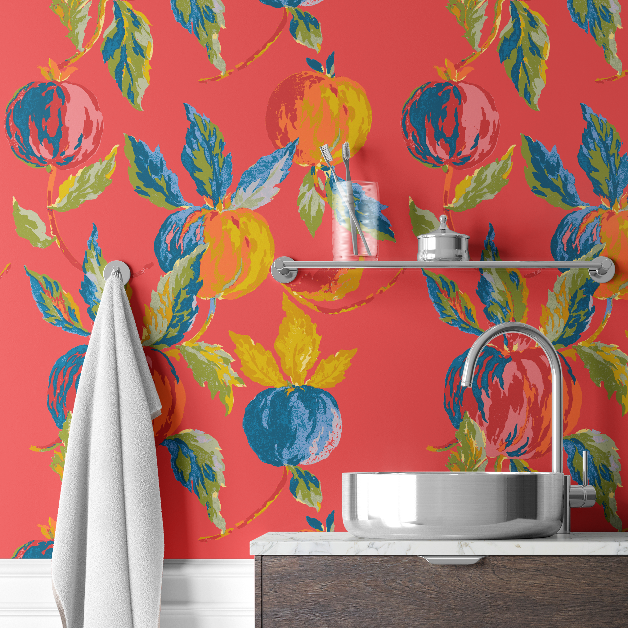  wallpaper bath mockup