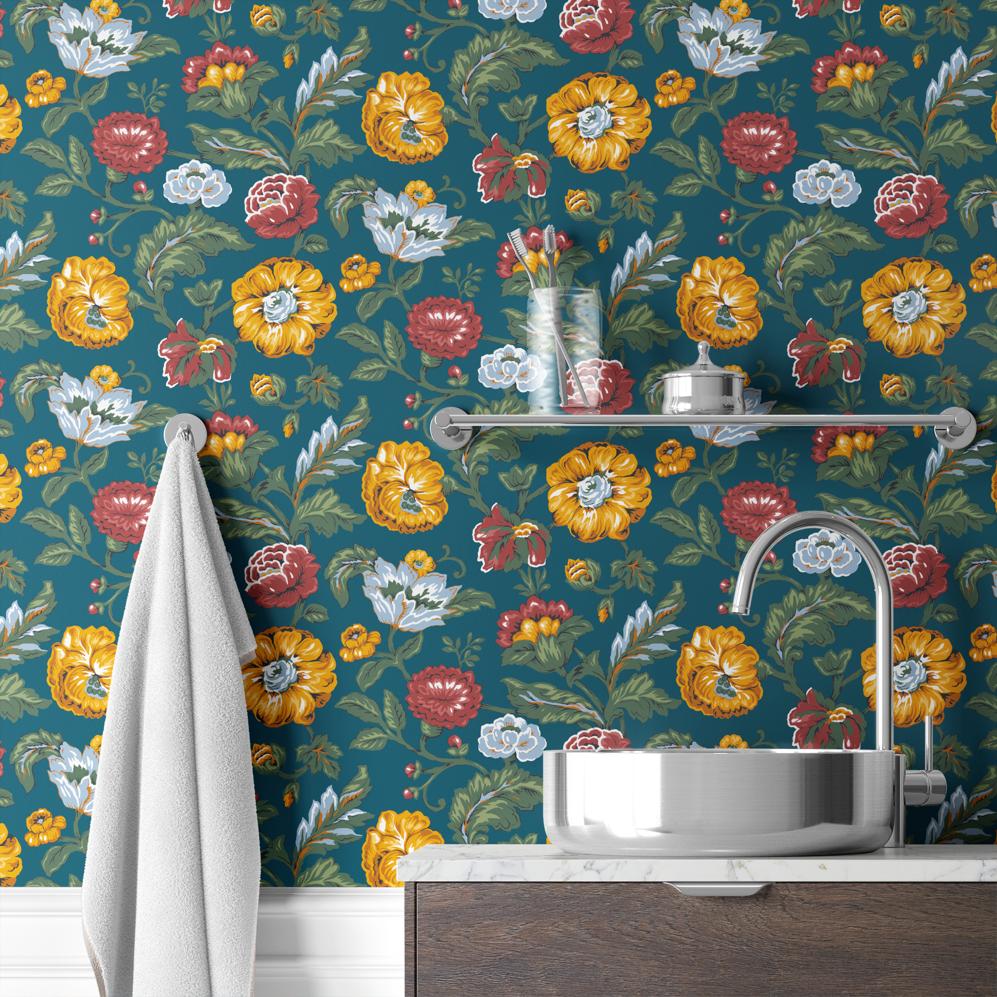  wallpaper bath mockup