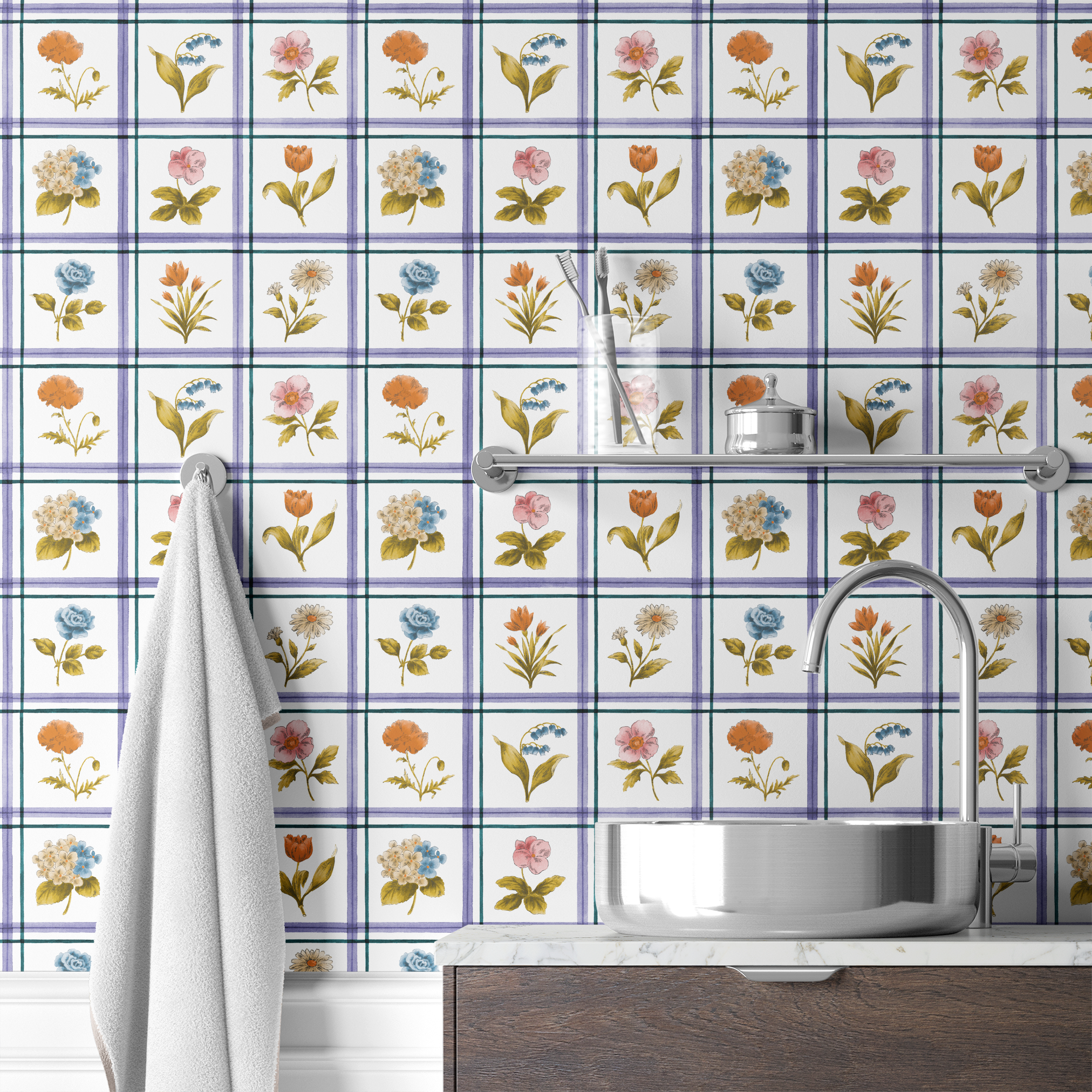  wallpaper bath mockup