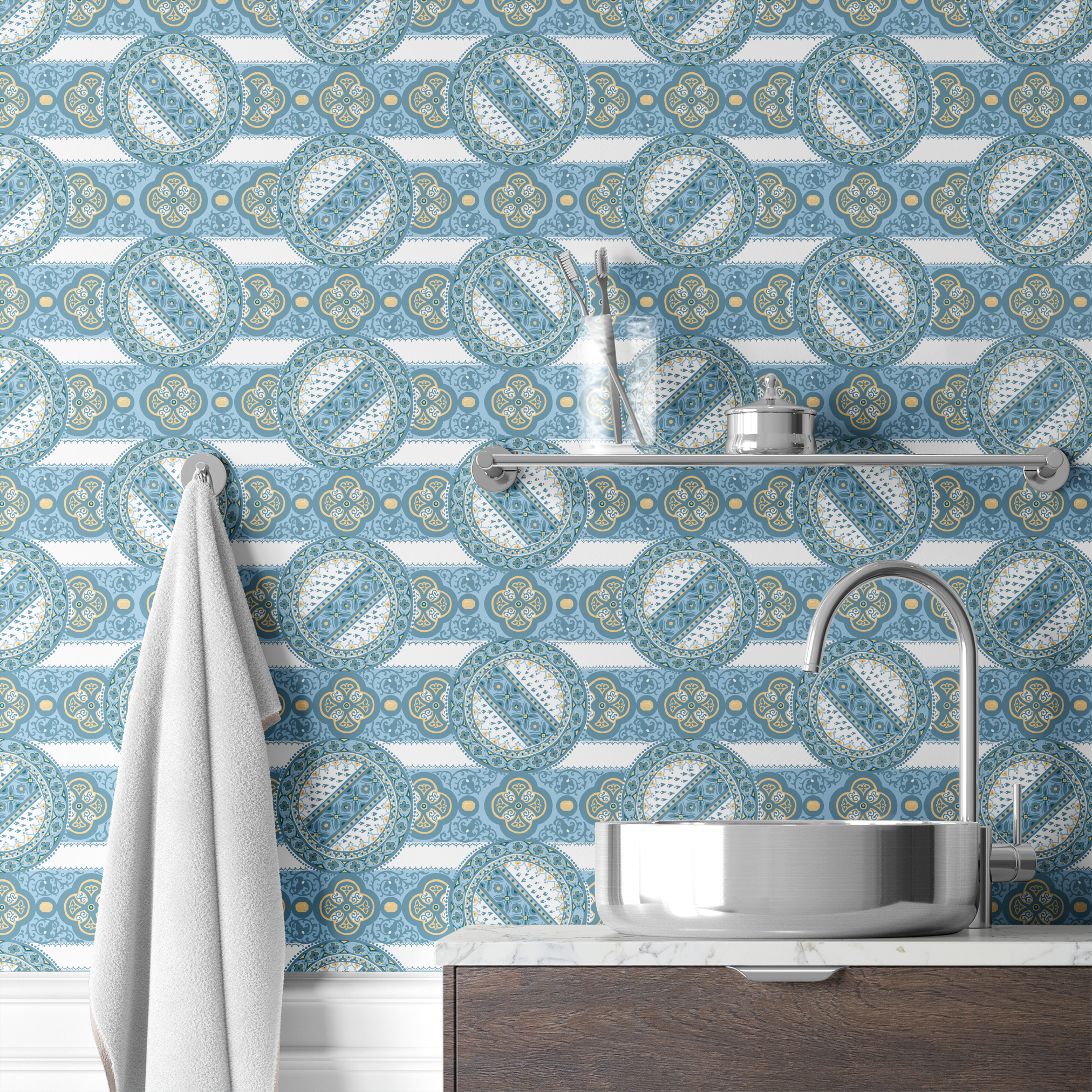  wallpaper bath mockup