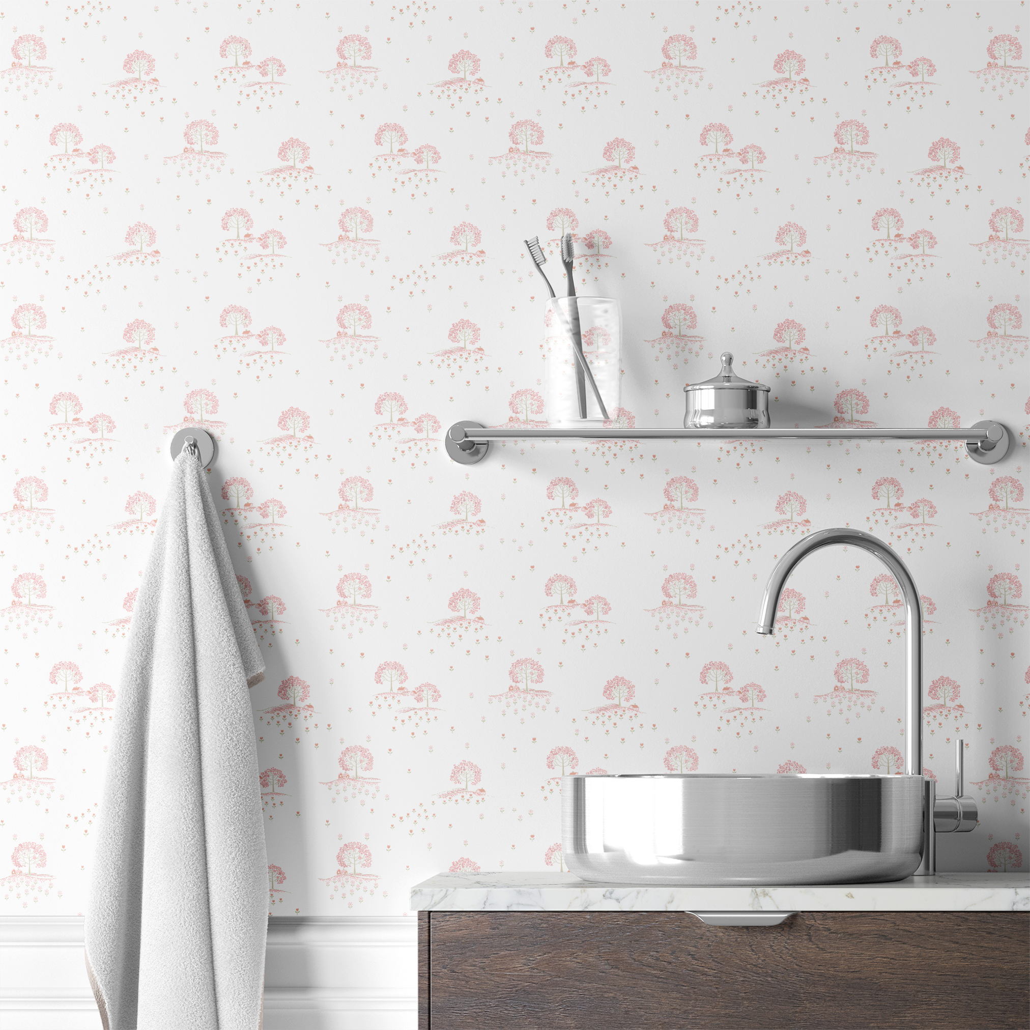  wallpaper bath mockup