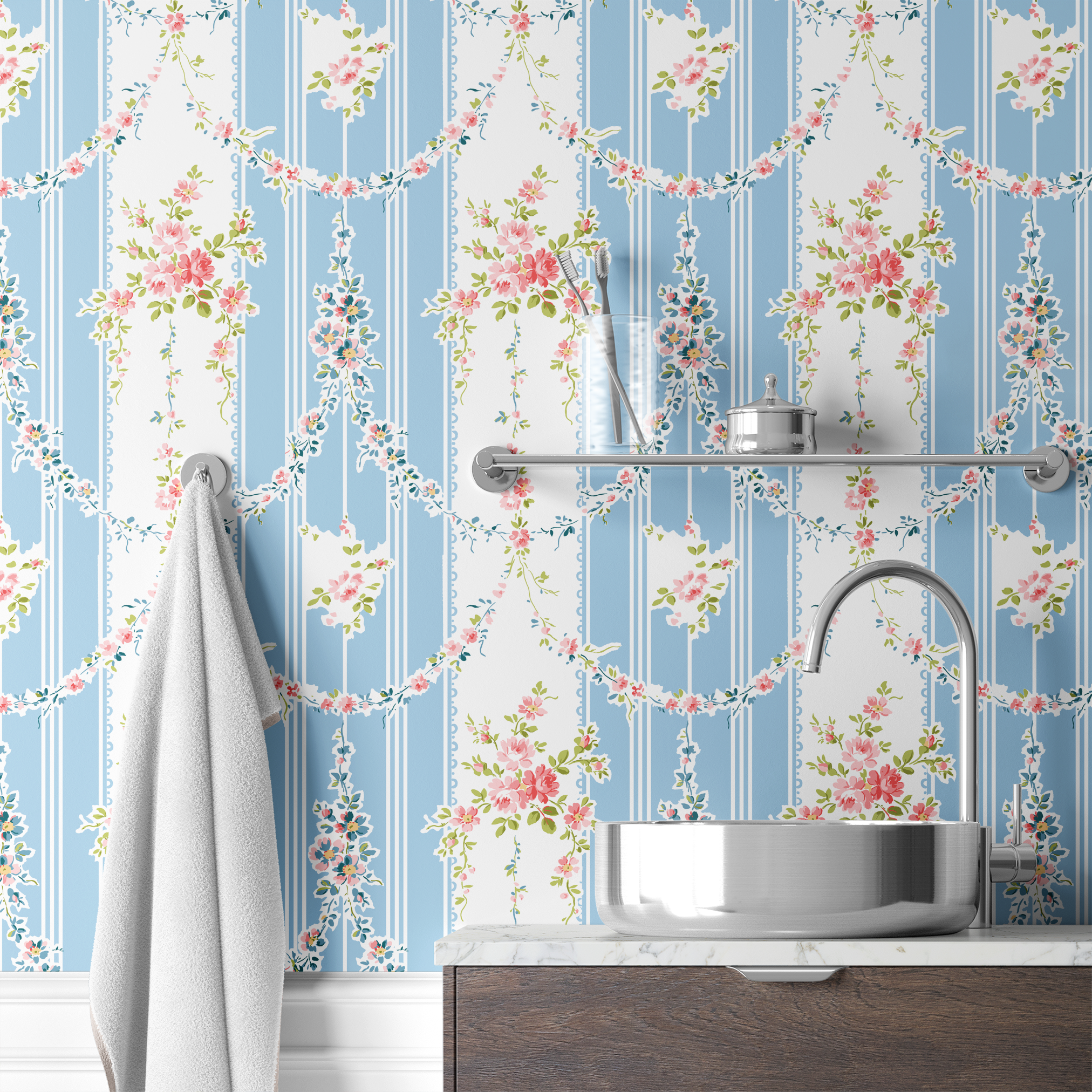  wallpaper bath mockup