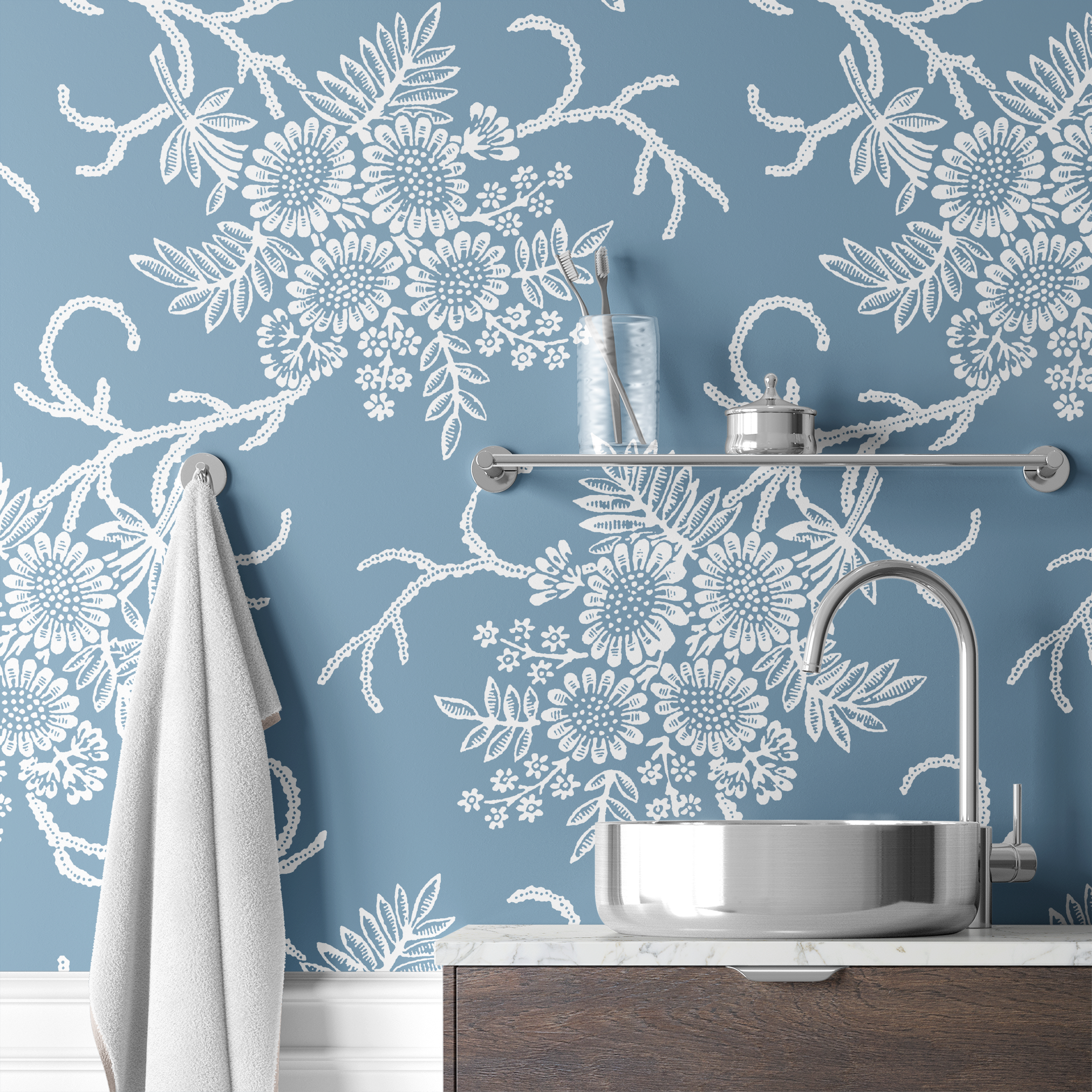  wallpaper bath mockup