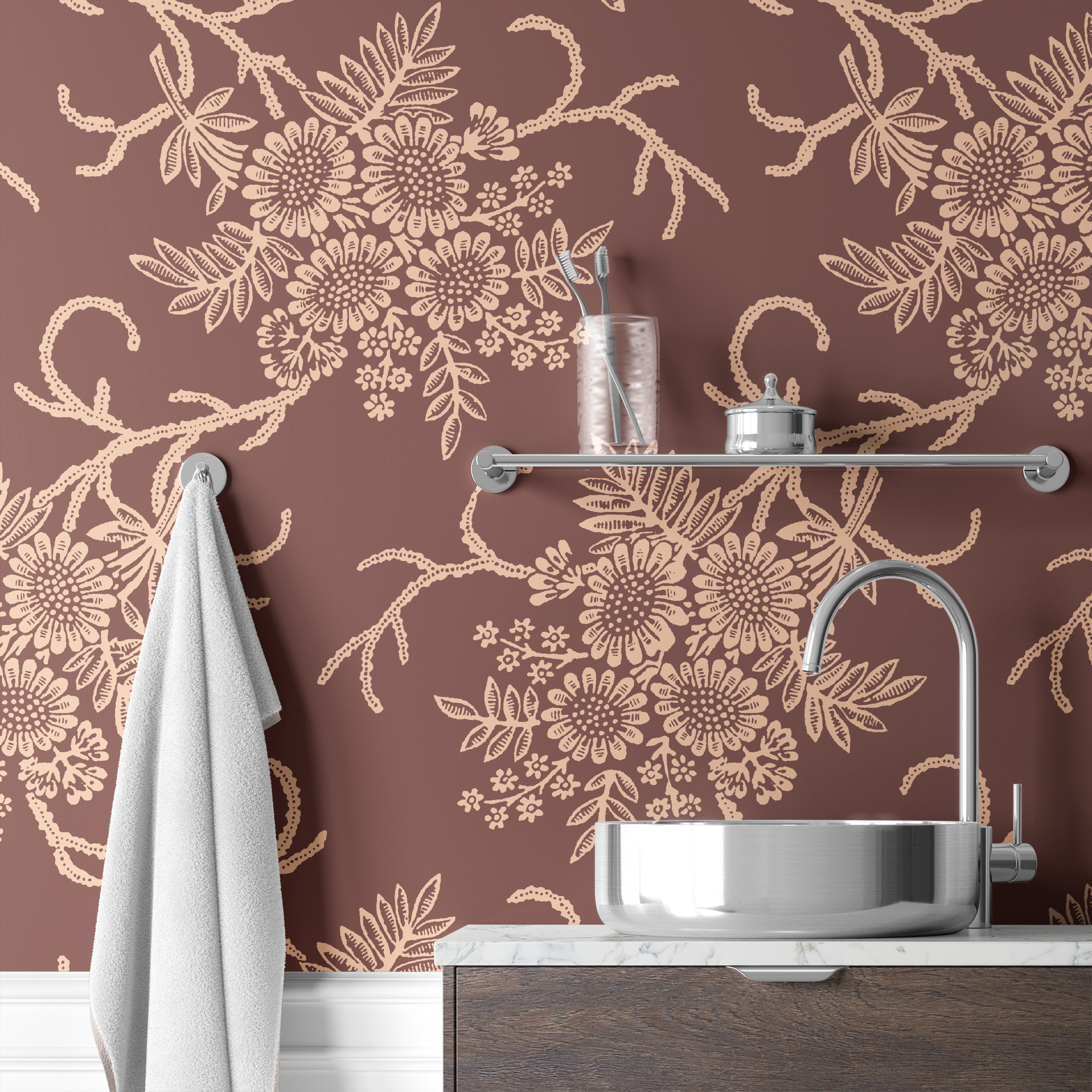  wallpaper bath mockup