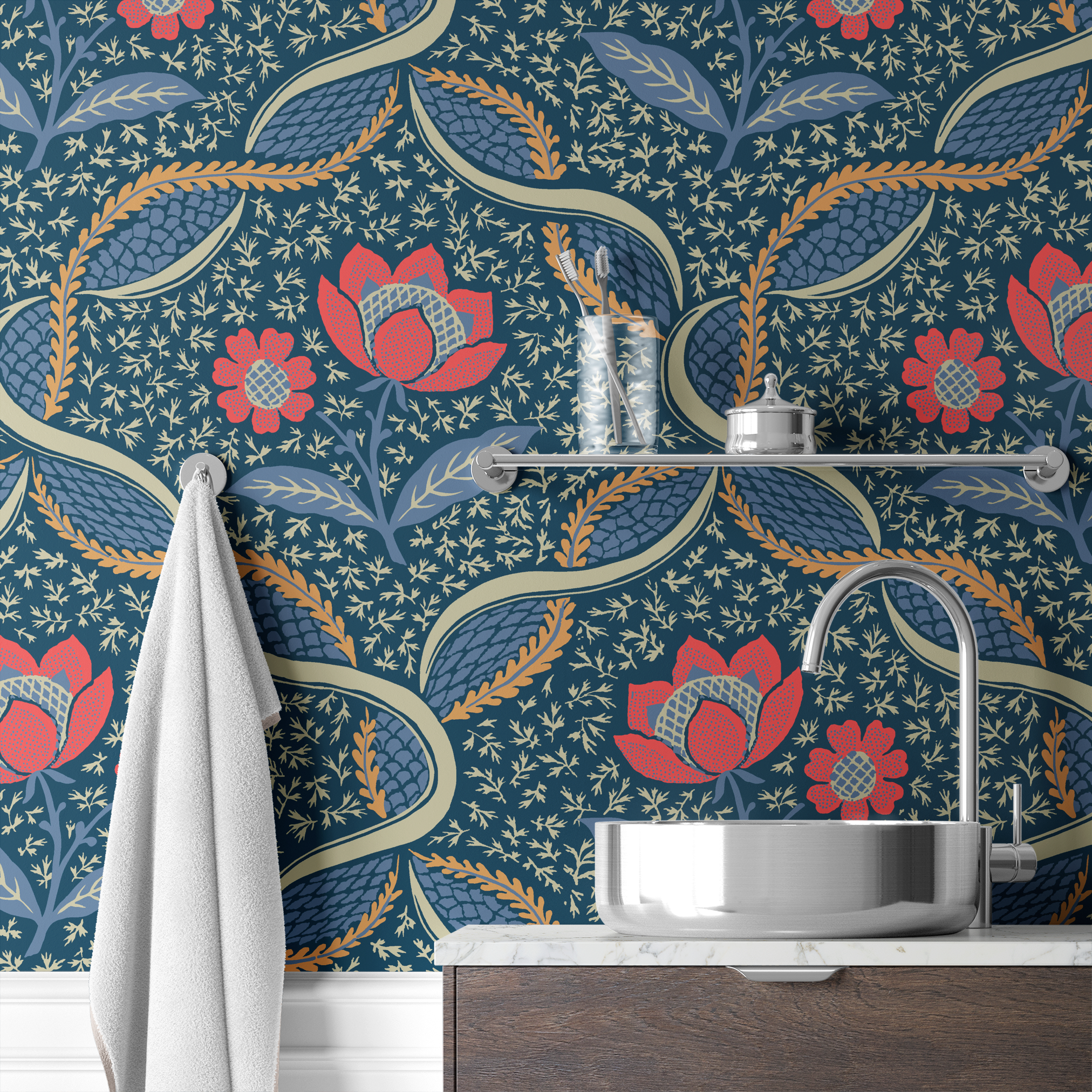  wallpaper bath mockup