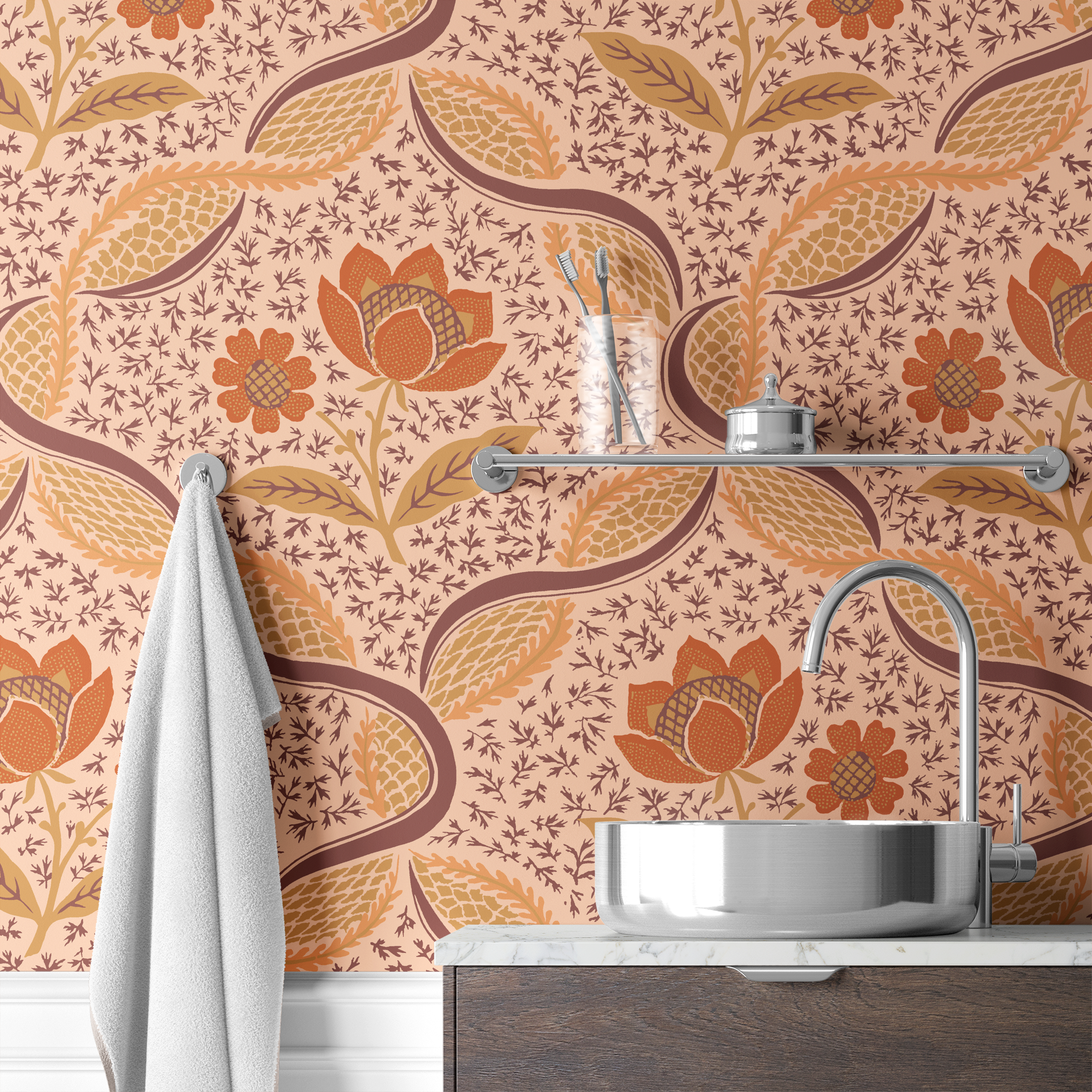  wallpaper bath mockup