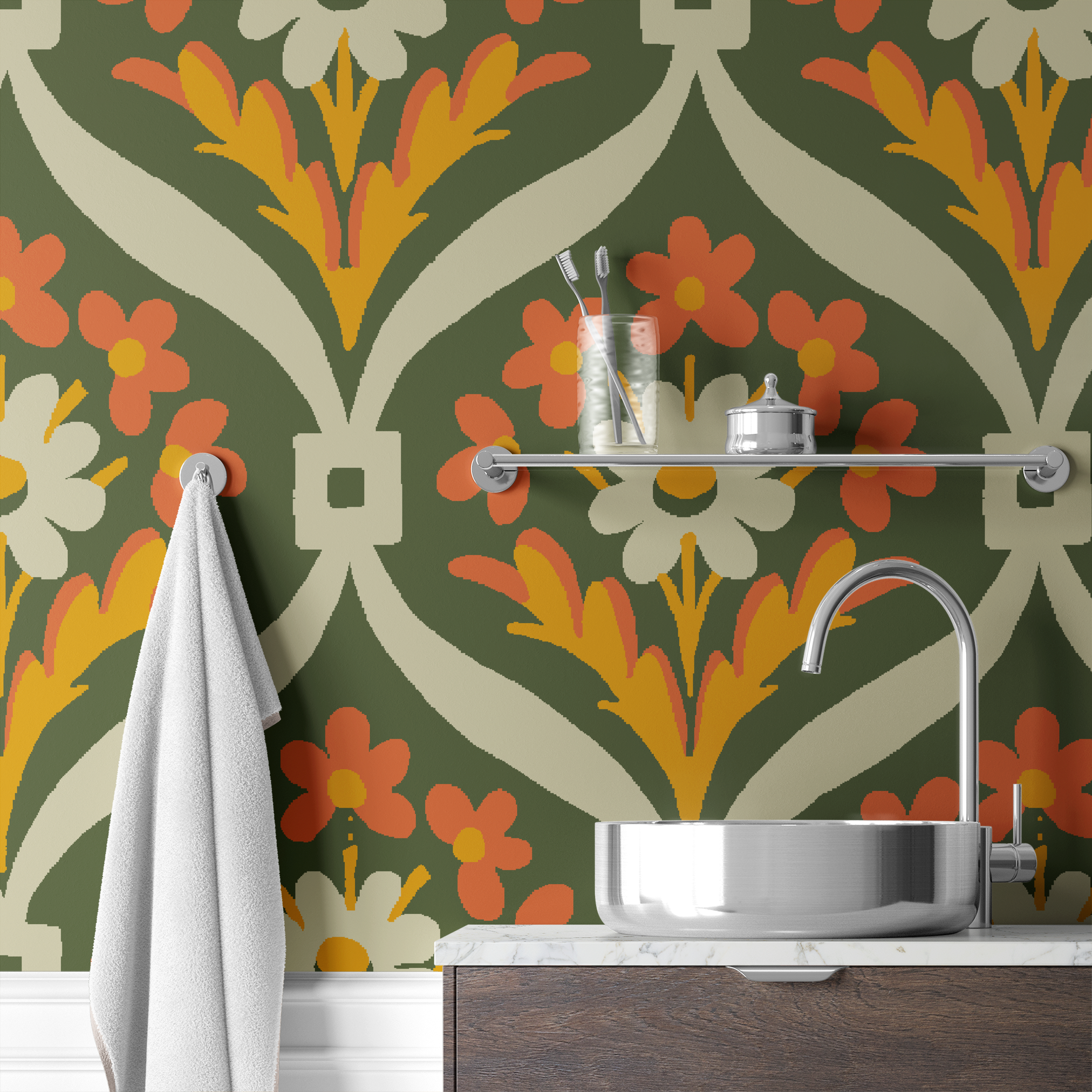  wallpaper bath mockup