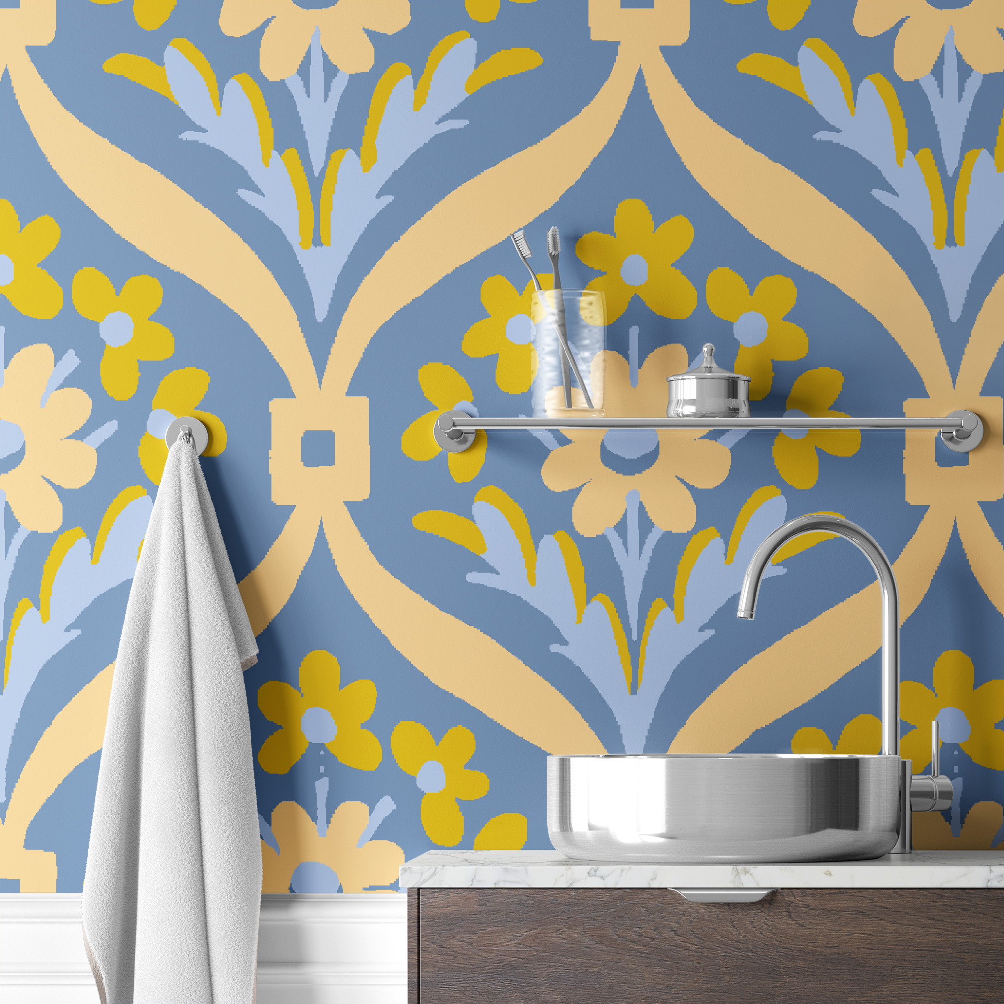  wallpaper bath mockup