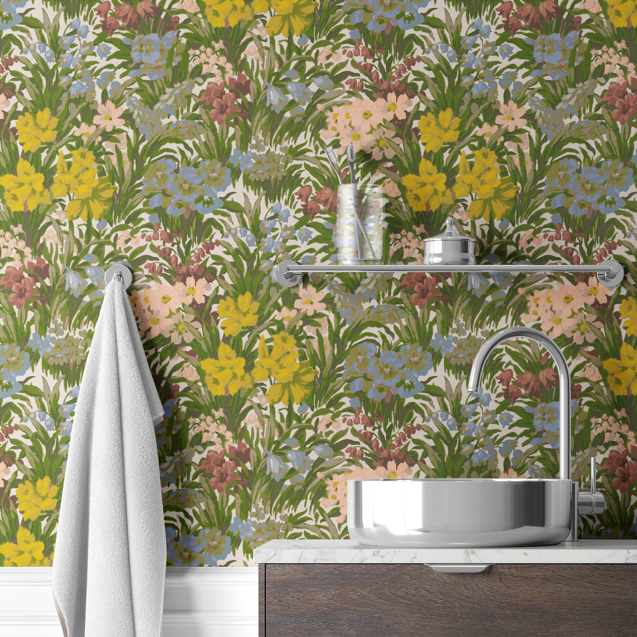  wallpaper bath mockup