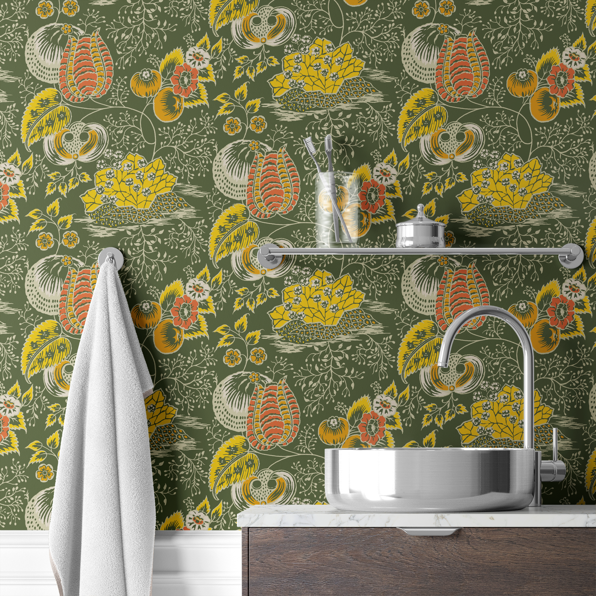  wallpaper bath mockup