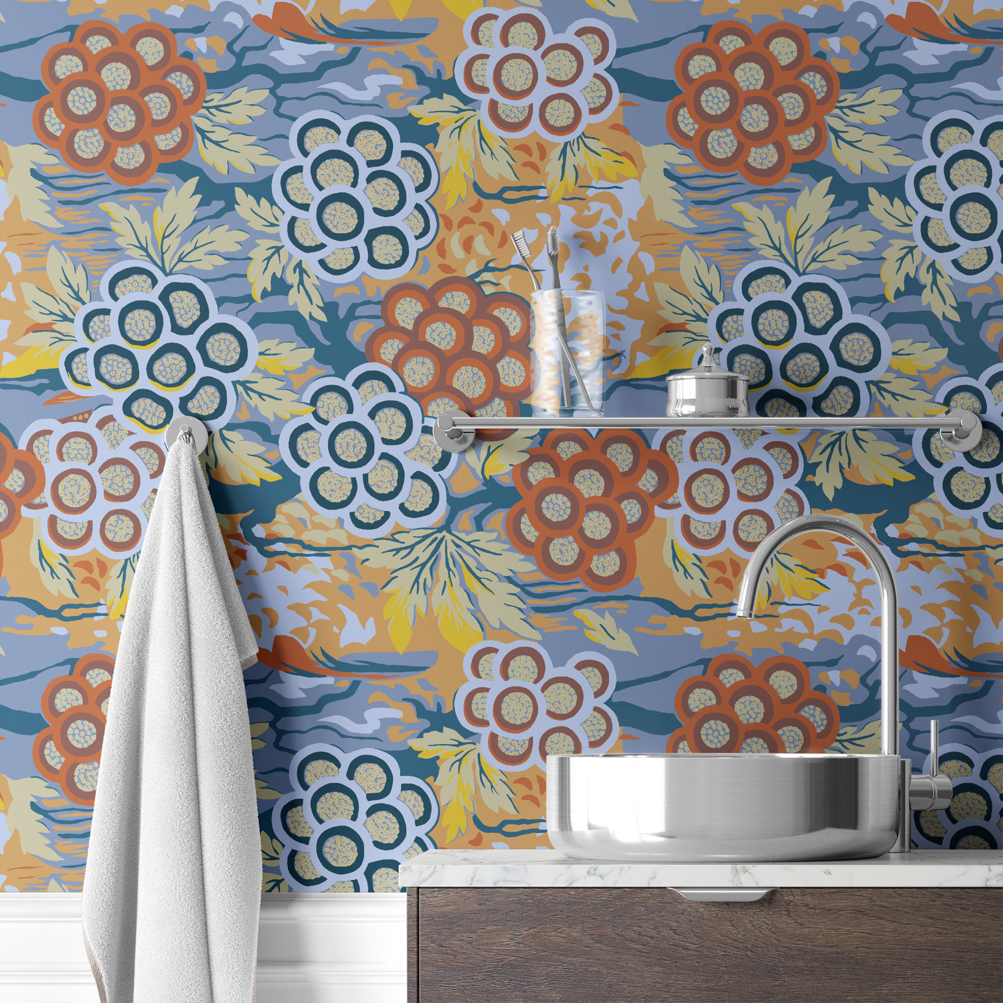  wallpaper bath mockup