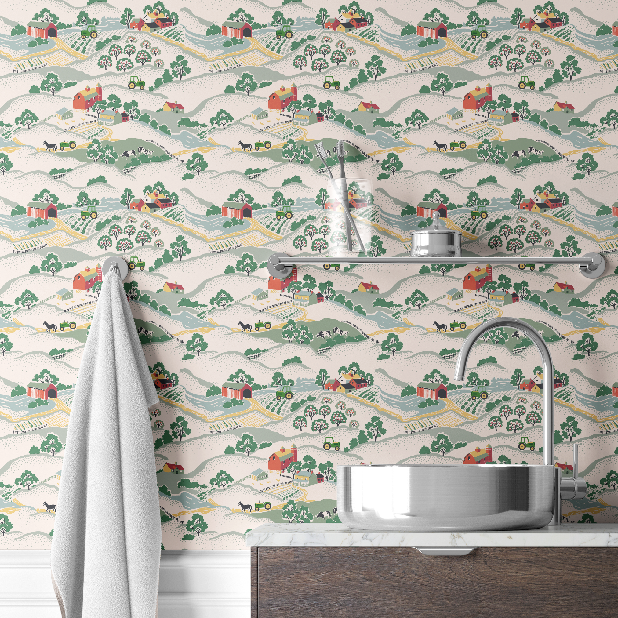  wallpaper bath mockup