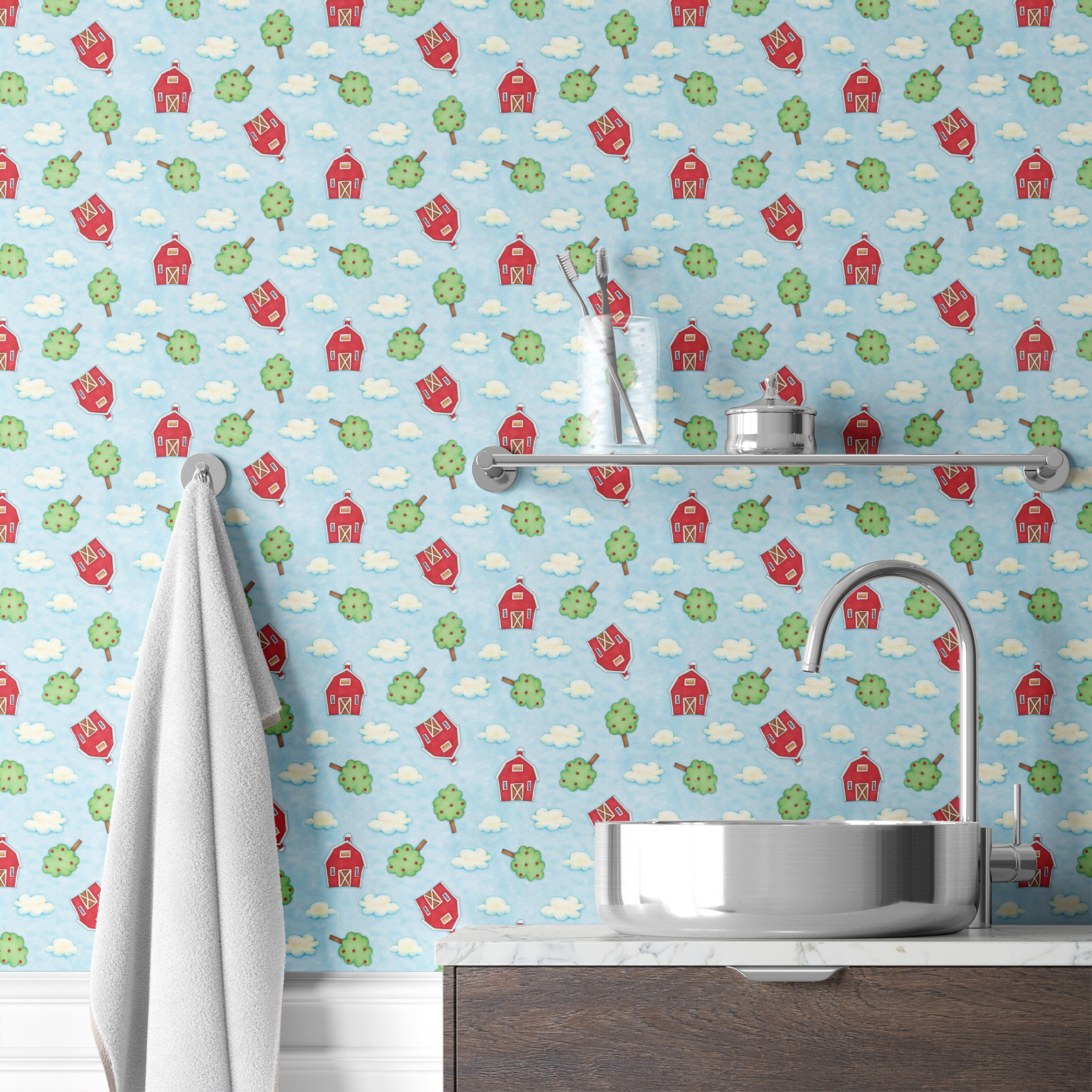  wallpaper bath mockup