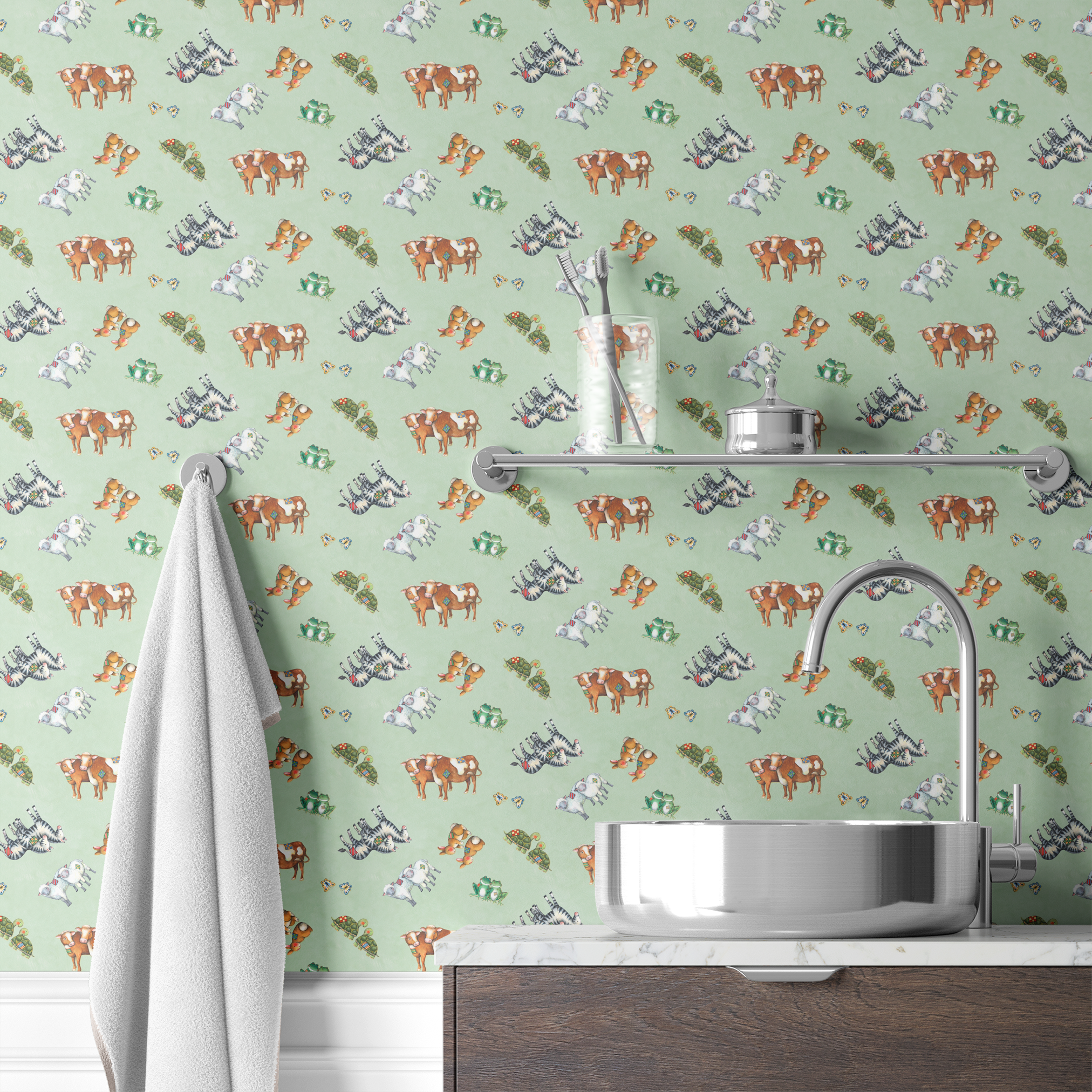  wallpaper bath mockup