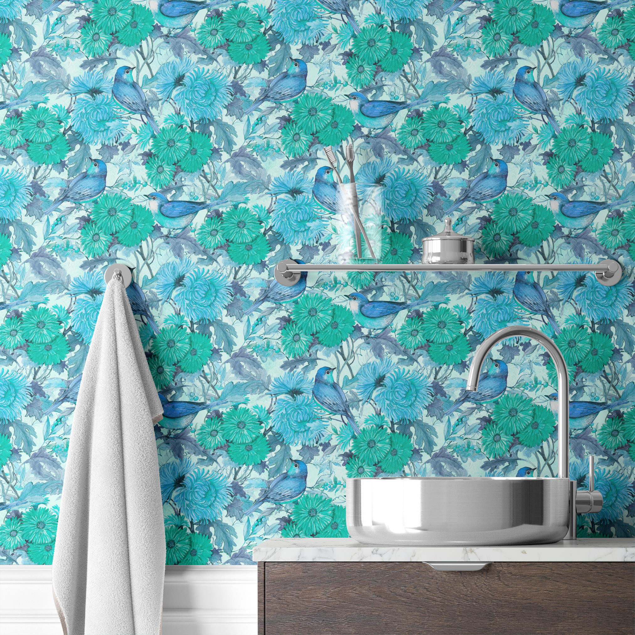  wallpaper bath mockup