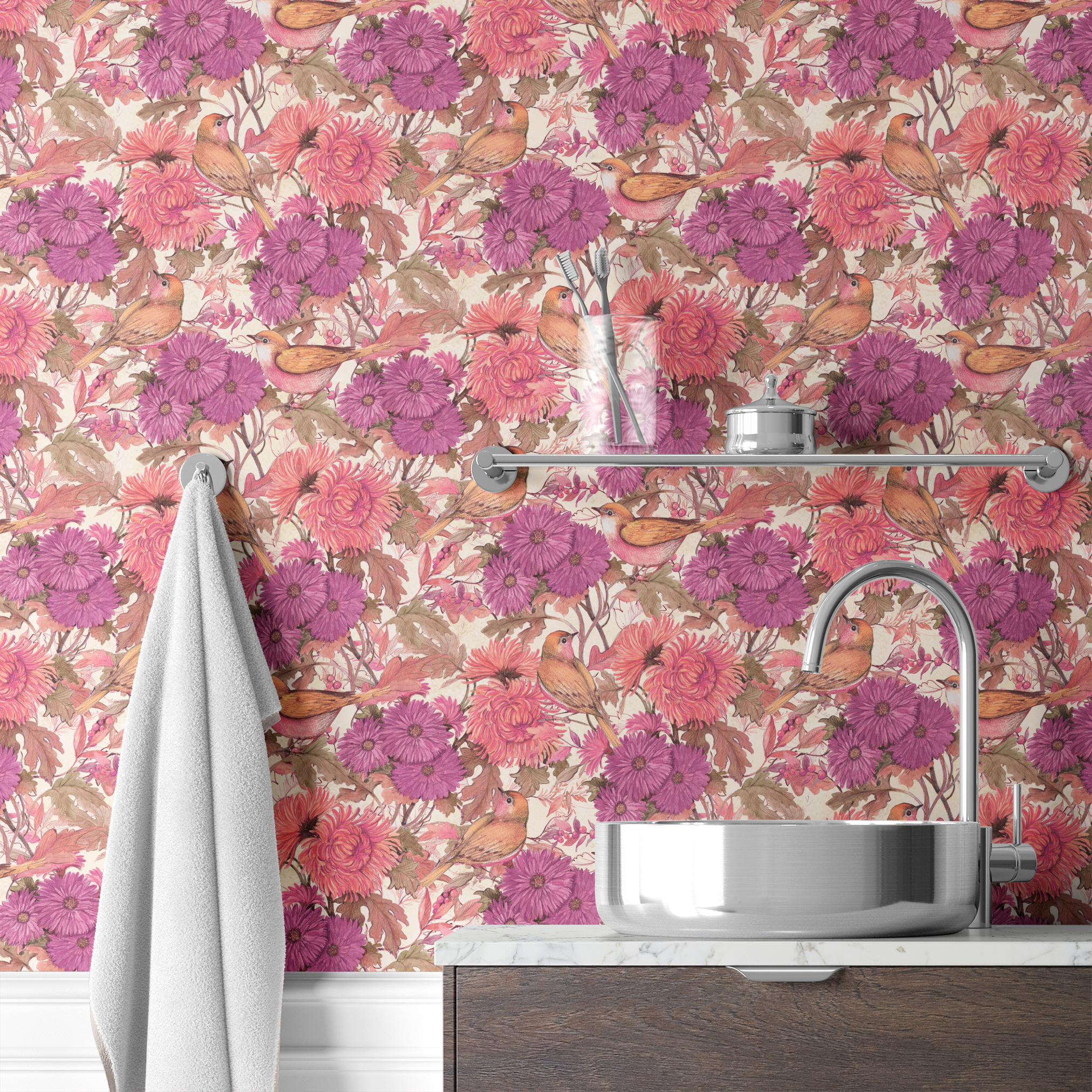  wallpaper bath mockup