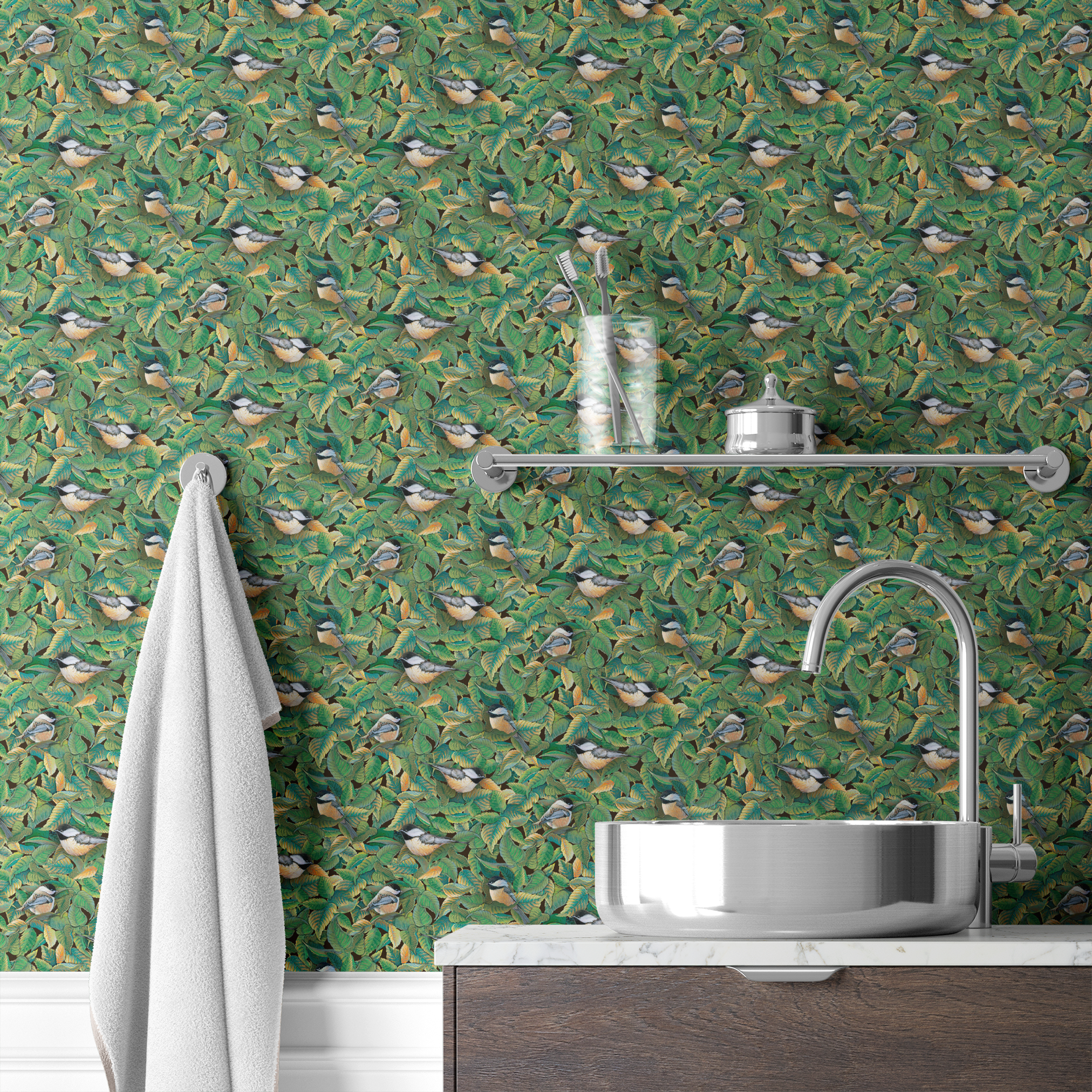  wallpaper bath mockup