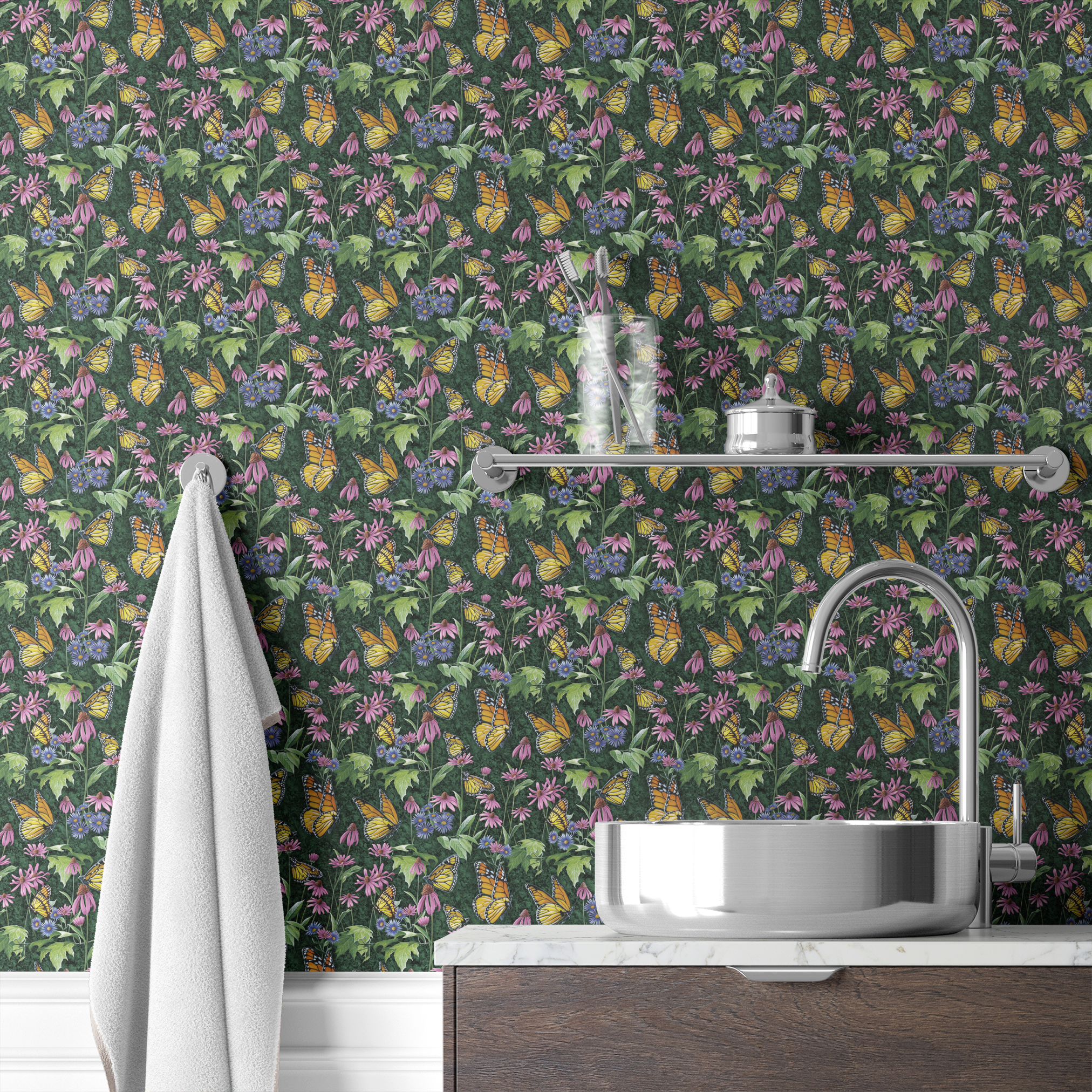  wallpaper bath mockup