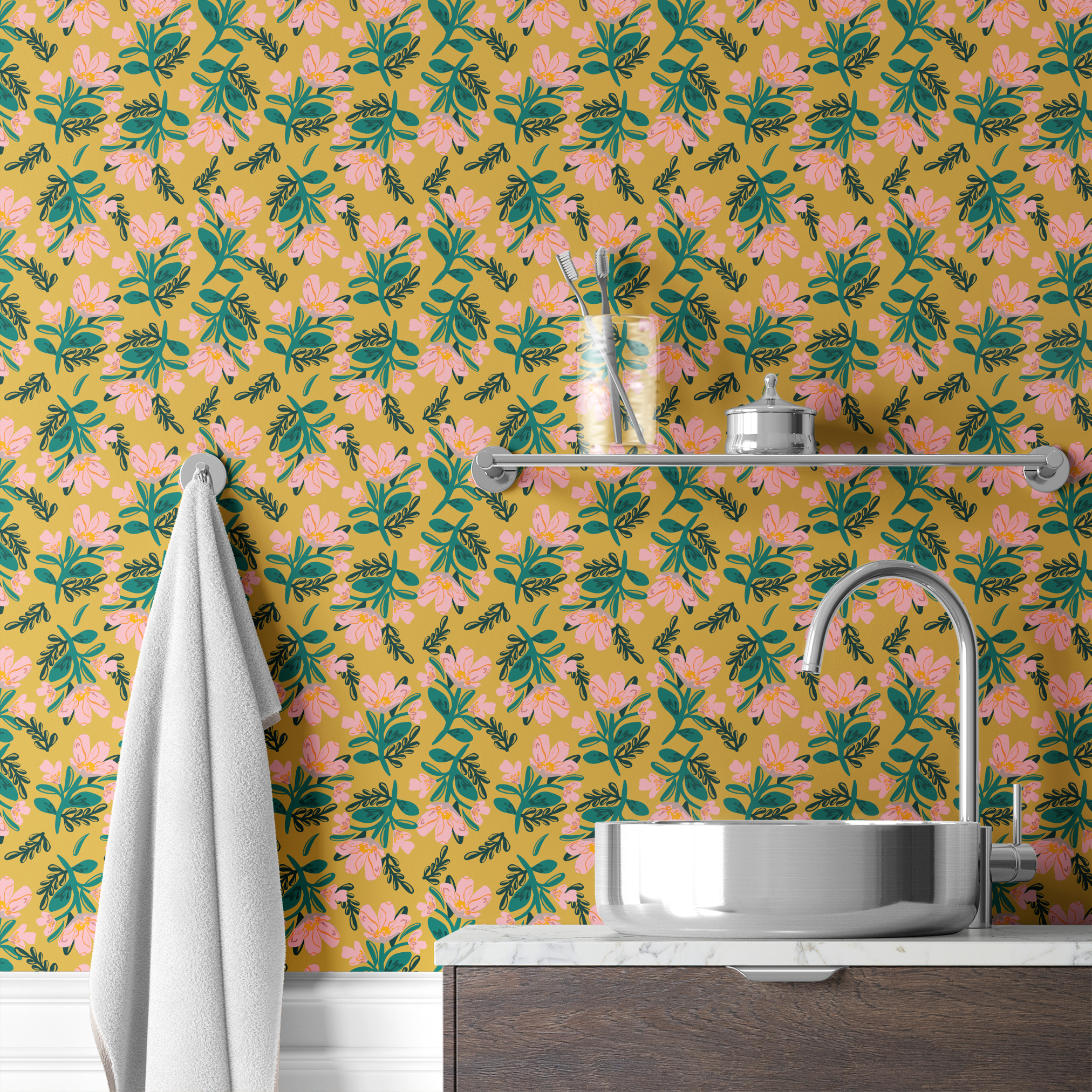  wallpaper bath mockup