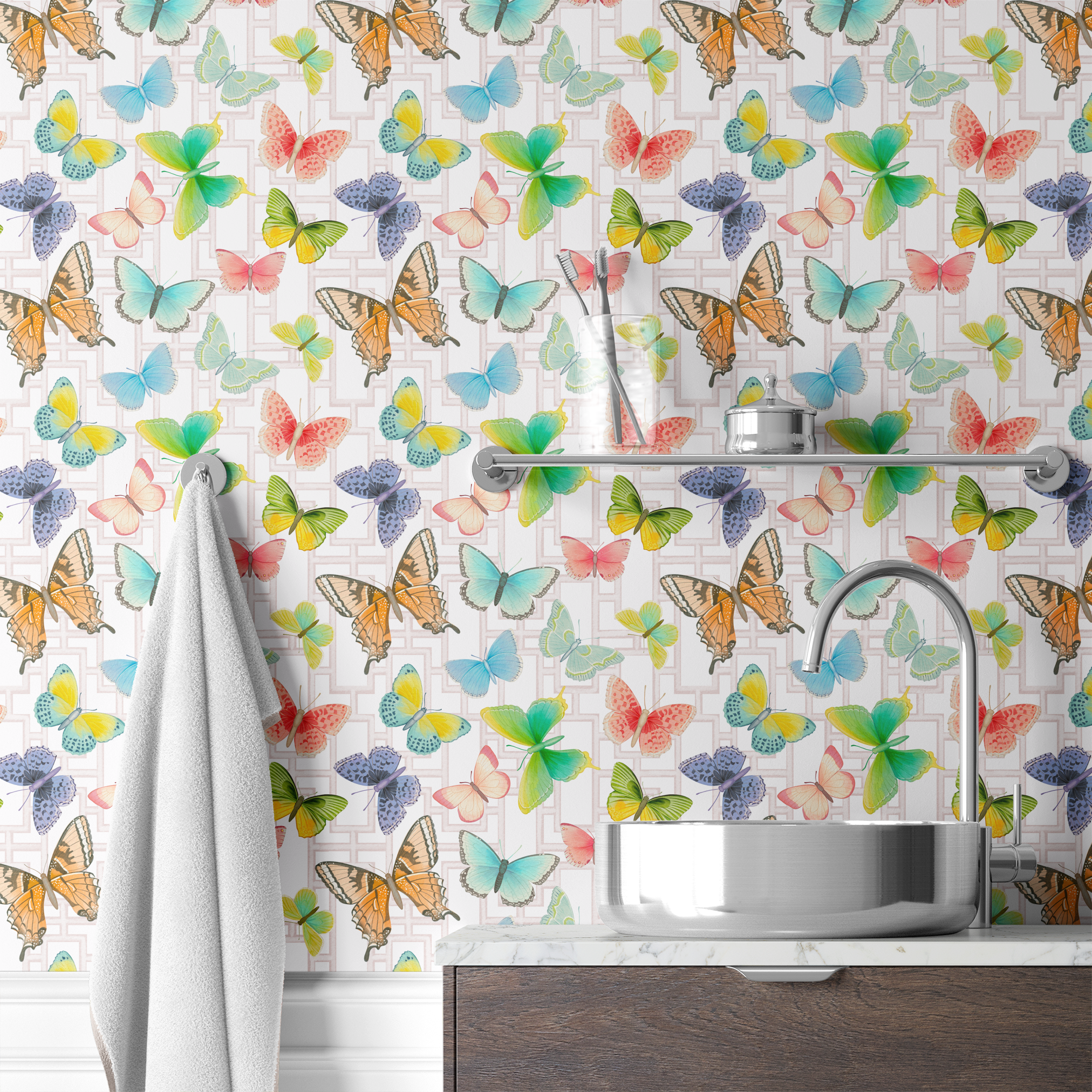 wallpaper bath mockup