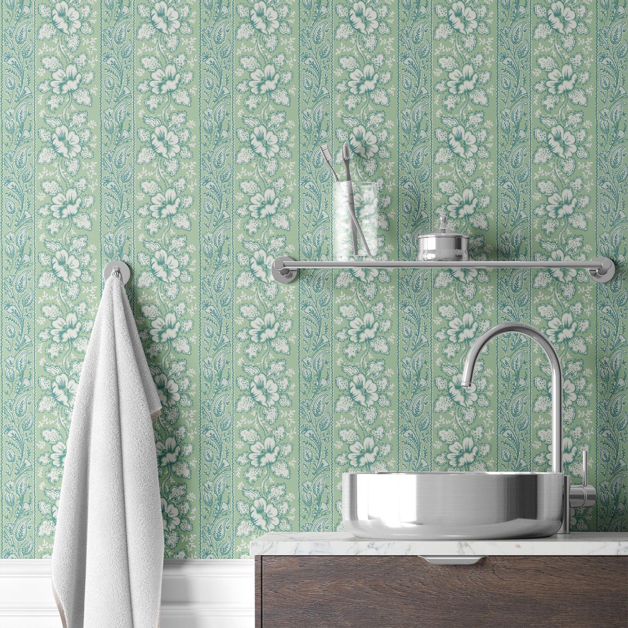  wallpaper bath mockup
