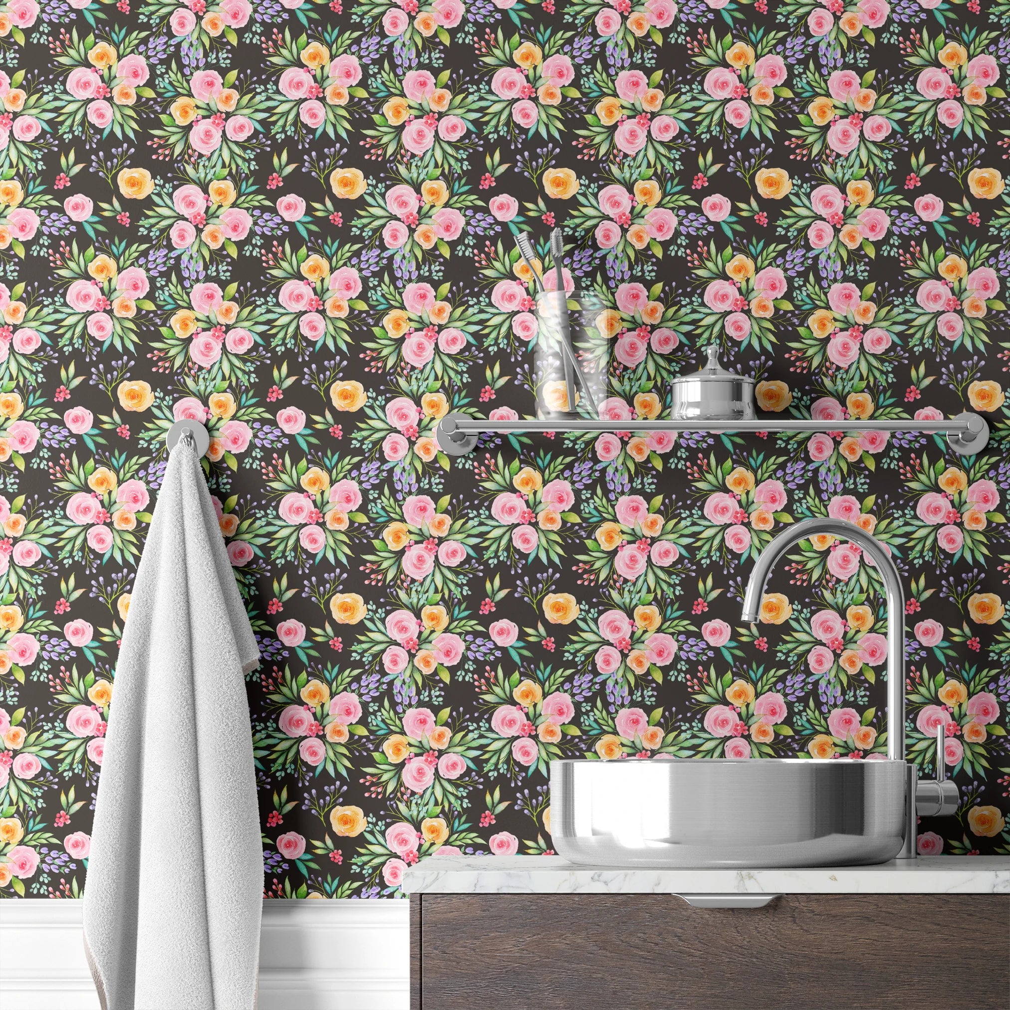  wallpaper bath mockup
