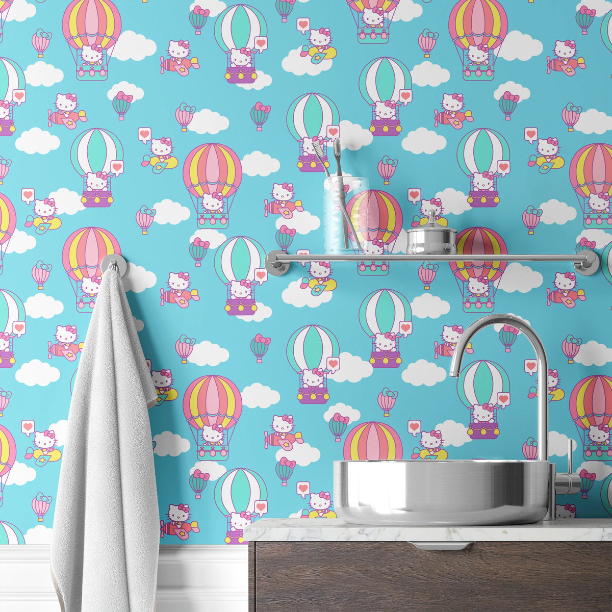 Hello Kitty® Balloon Flight Wallpaper