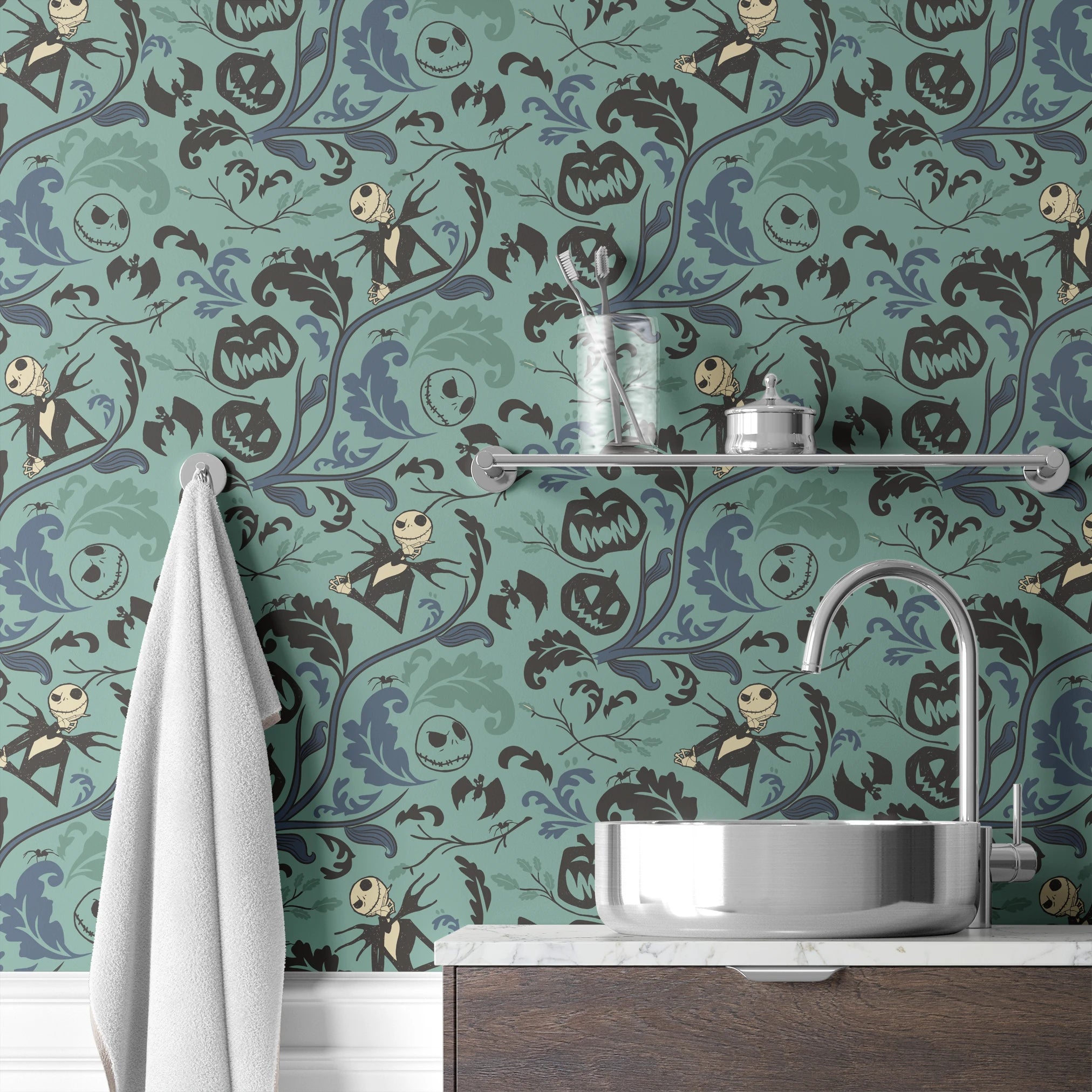  wallpaper bath mockup