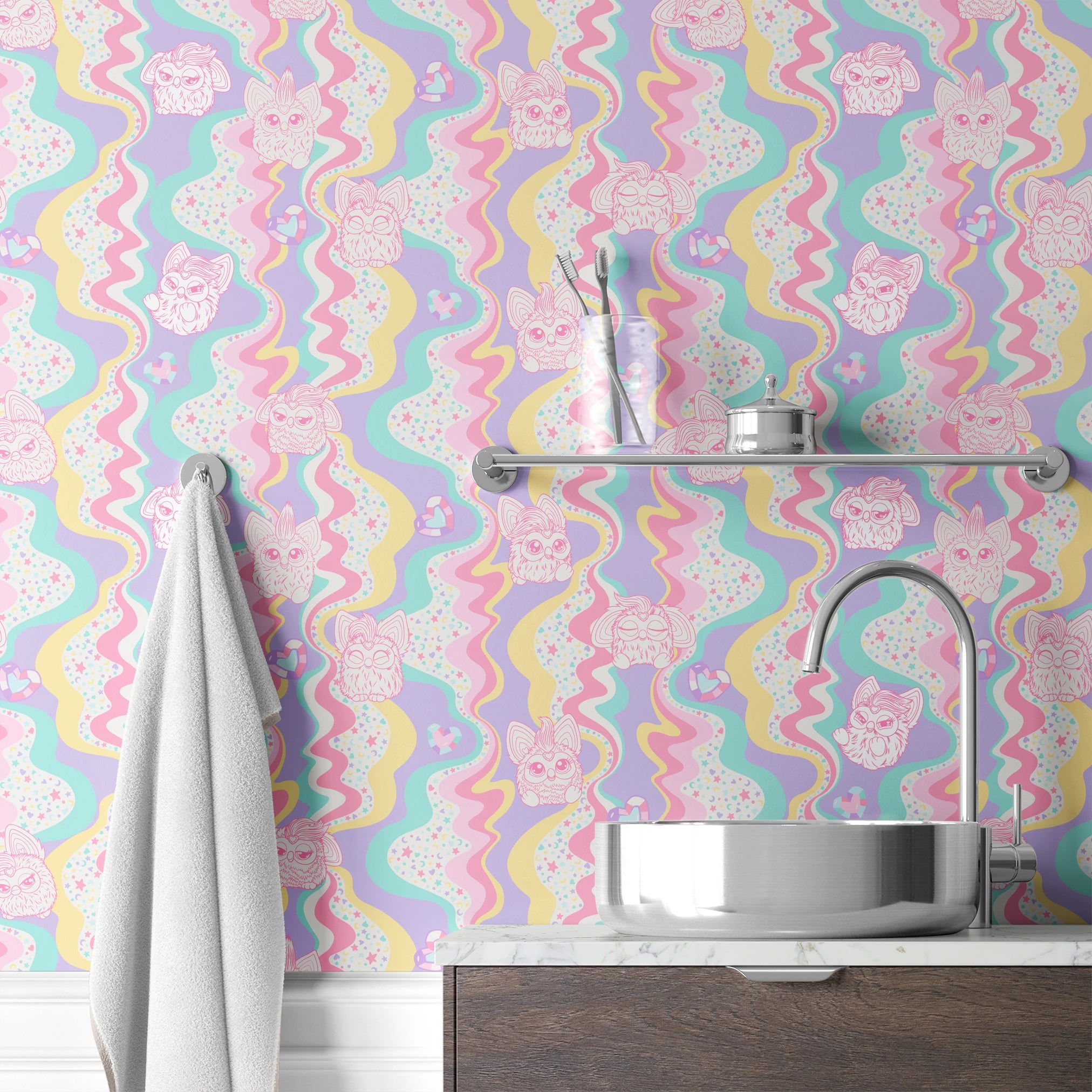 Hasbro Furby Rainbow Squiggles Wallpaper