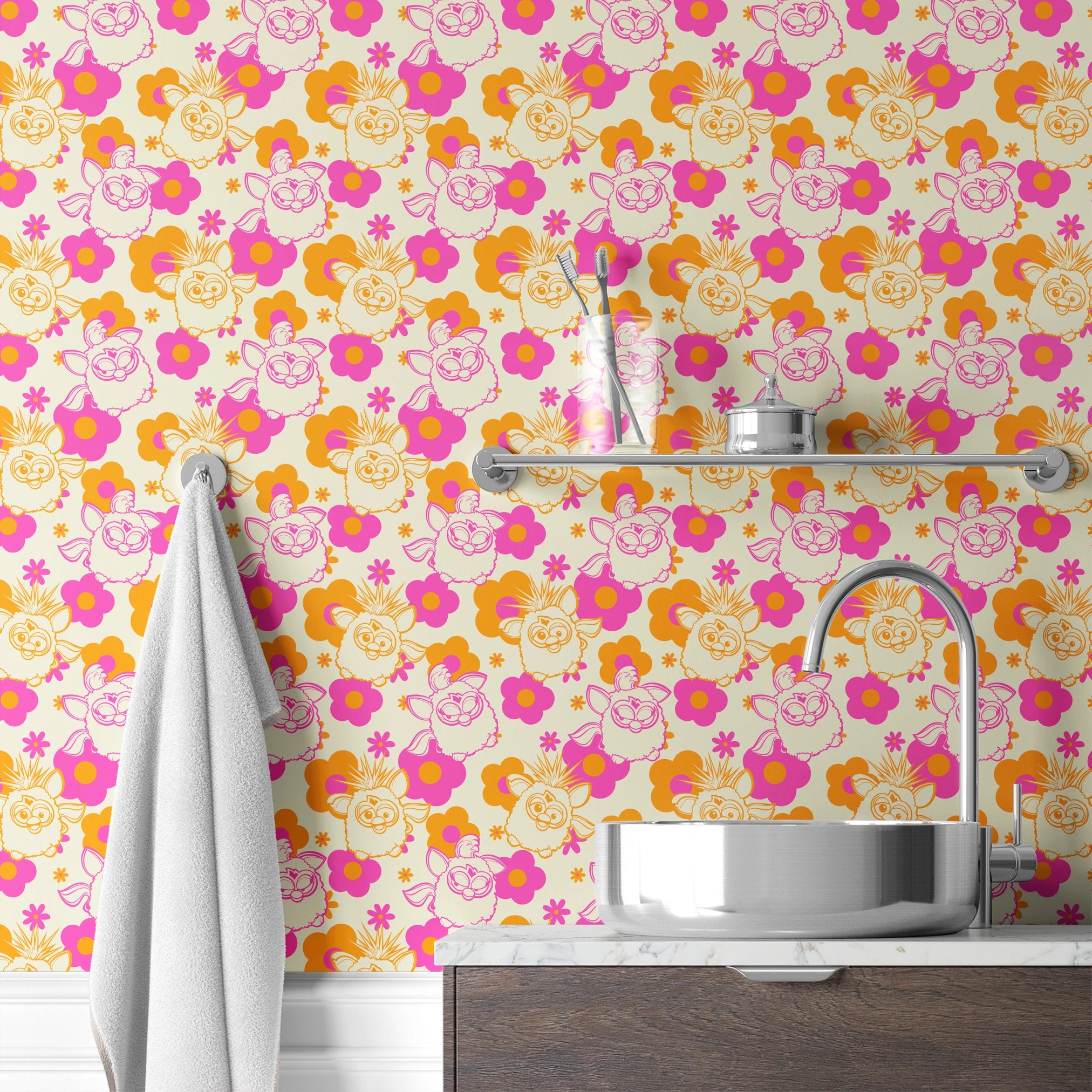 Hasbro Furby Flower Power on Citrus Wallpaper