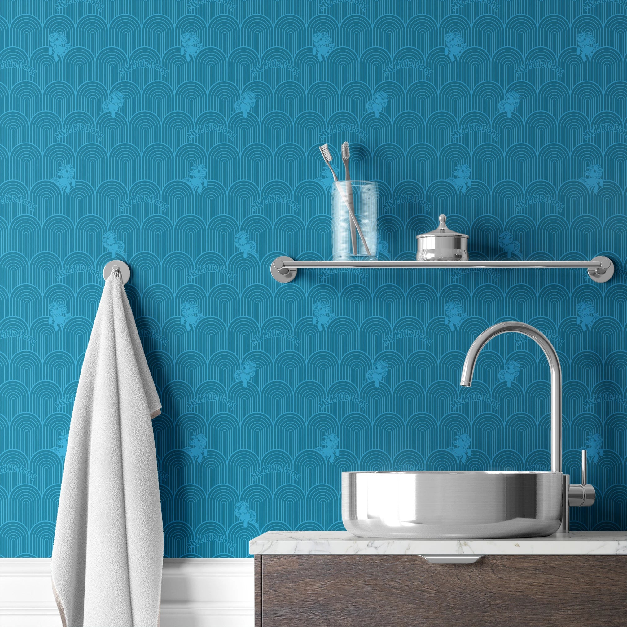 Hasbro My Little Pony Solid Arches on Blue Wallpaper