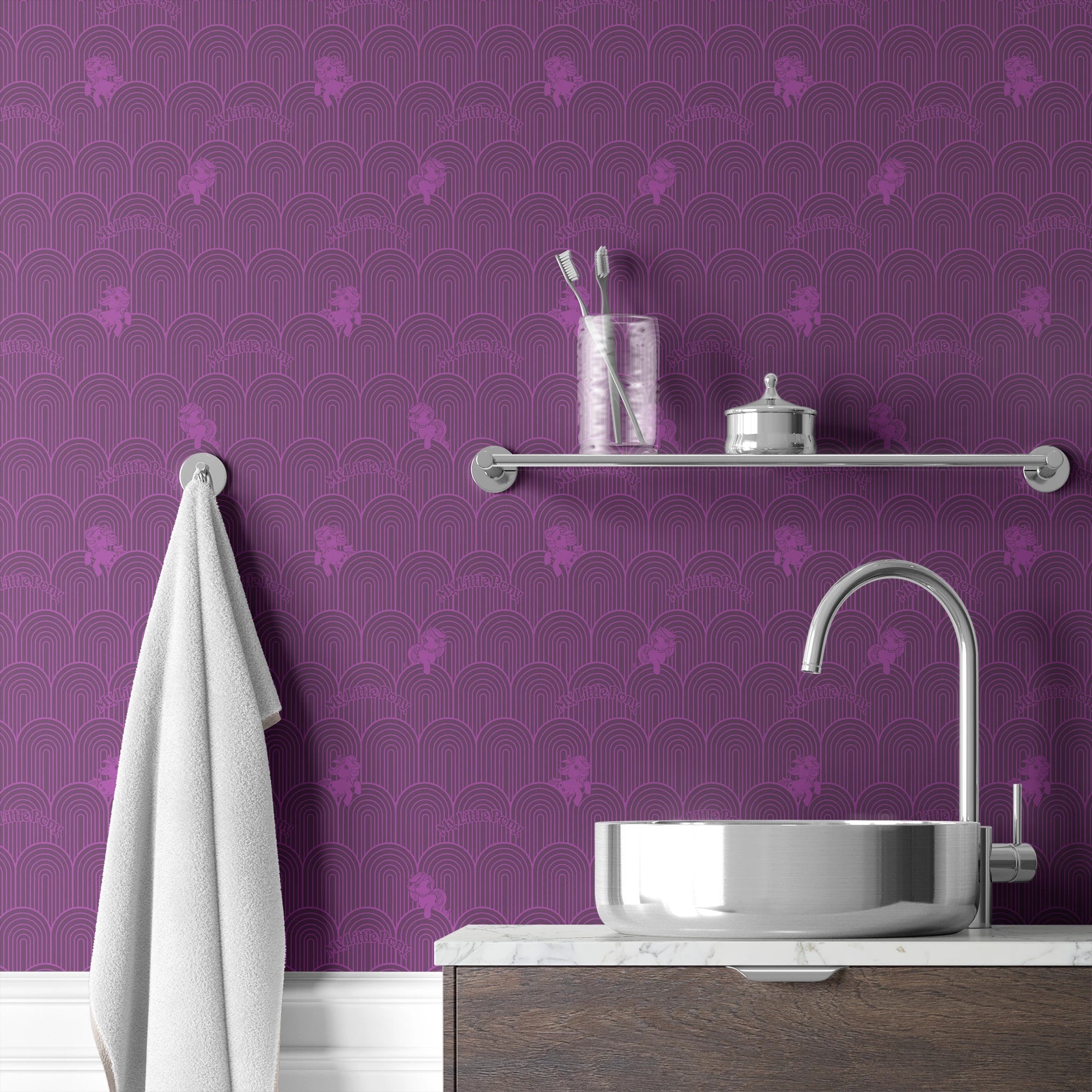 Hasbro My Little Pony Solid Arches on Purple Wallpaper