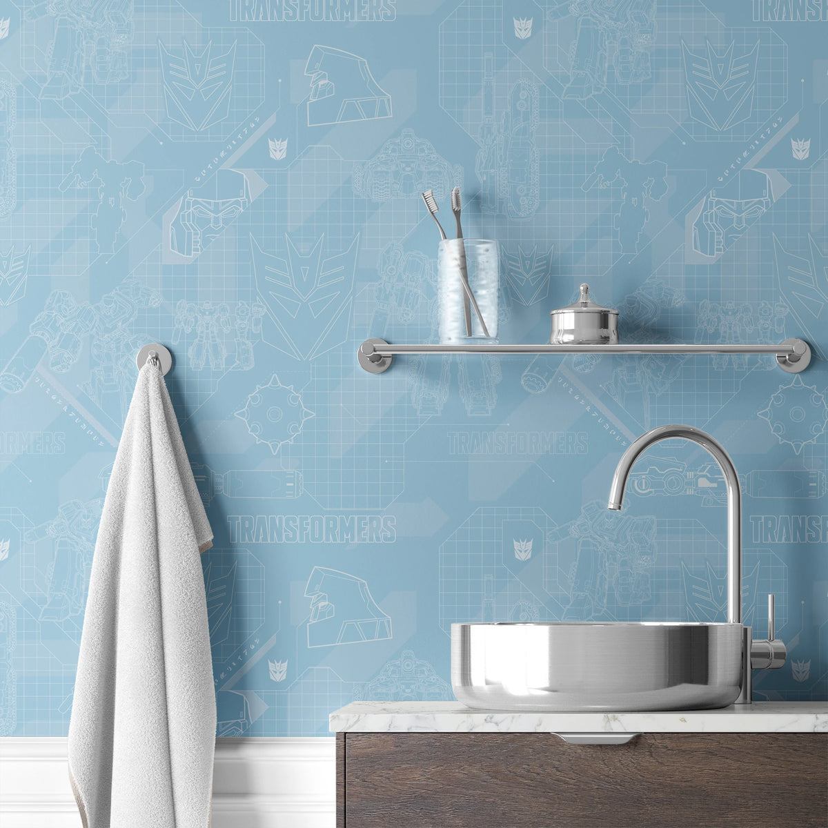 Hasbro Transformers Megatron Graphics on Blue Wallpaper