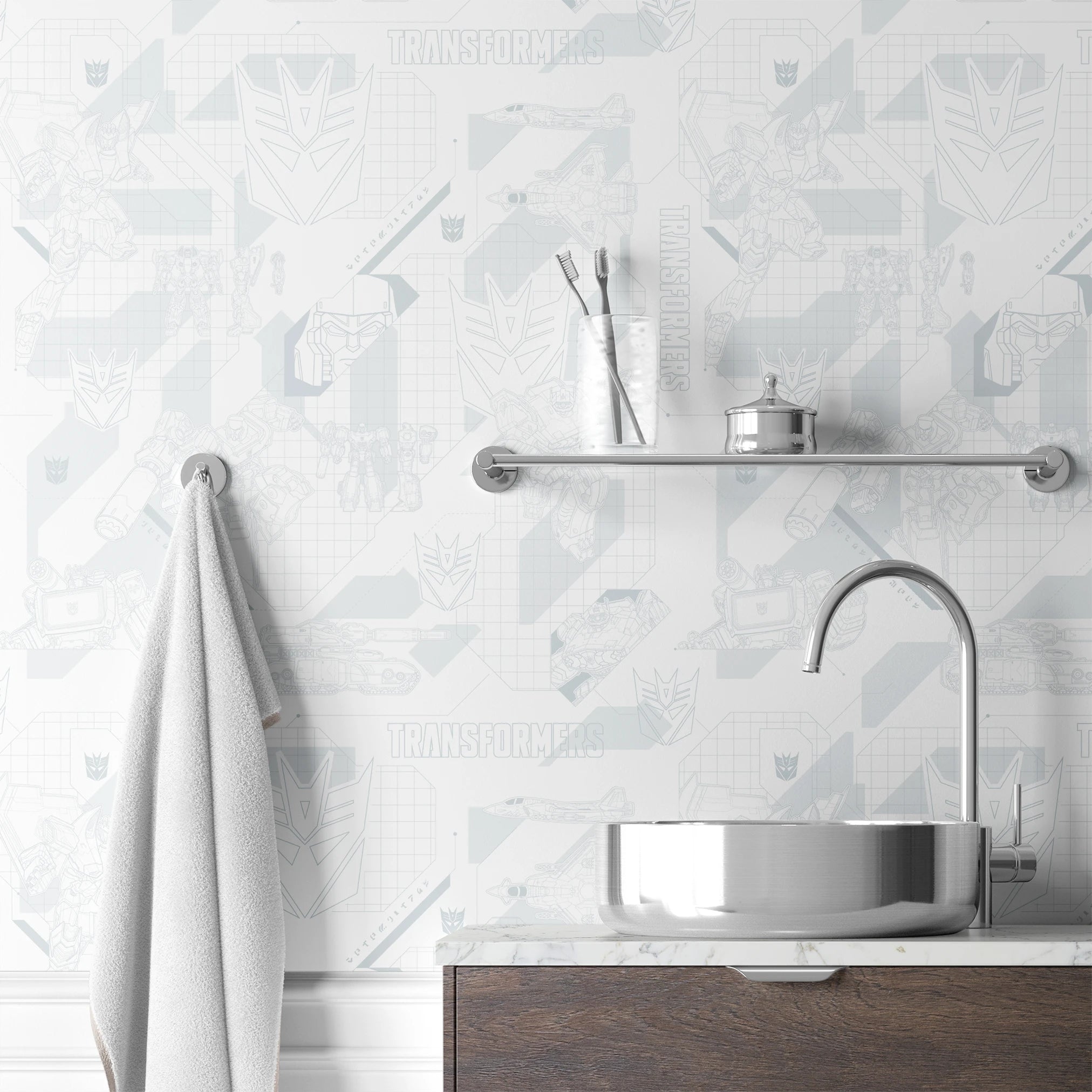 Hasbro Transformers Decepticons Graphics on White Wallpaper