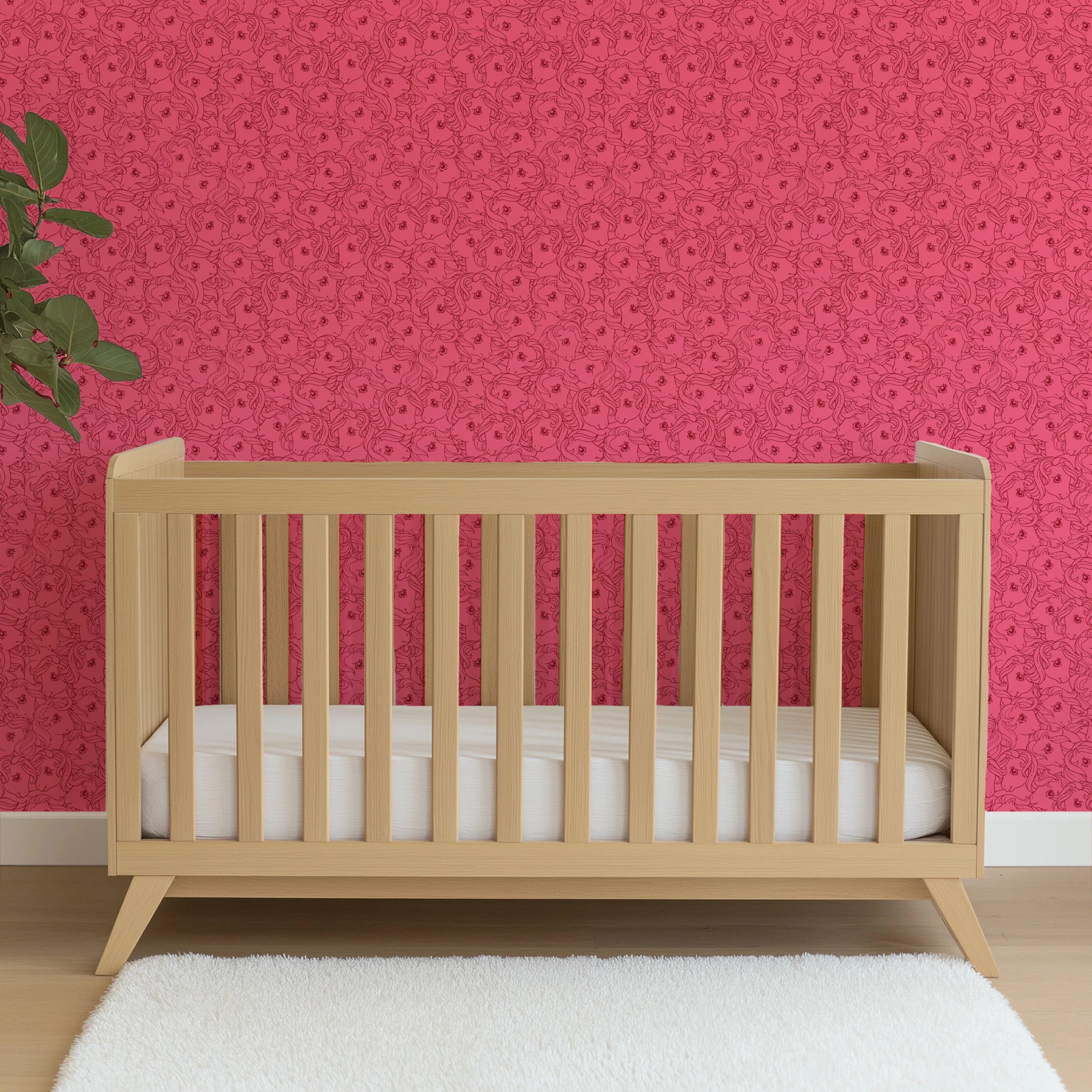 Hasbro My Little Pony Line Art on Pink Wallpaper