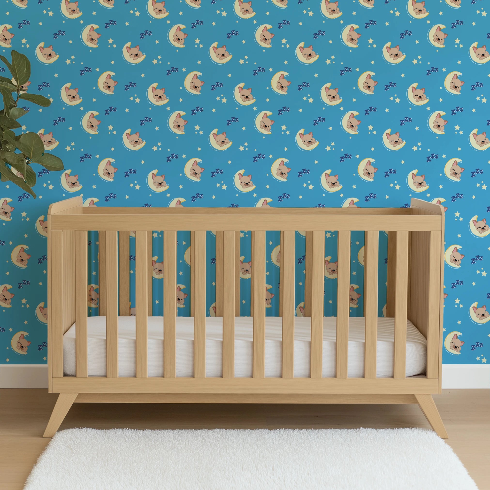 Hasbro Littliest Pet Shop Frenchie Snooze on Blue Wallpaper