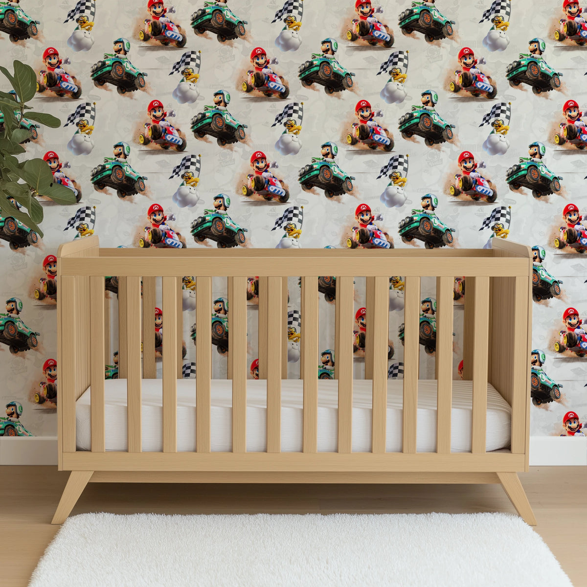 Mario Kart™ World 3D Mario and Luigi on Light Grey Wallpaper