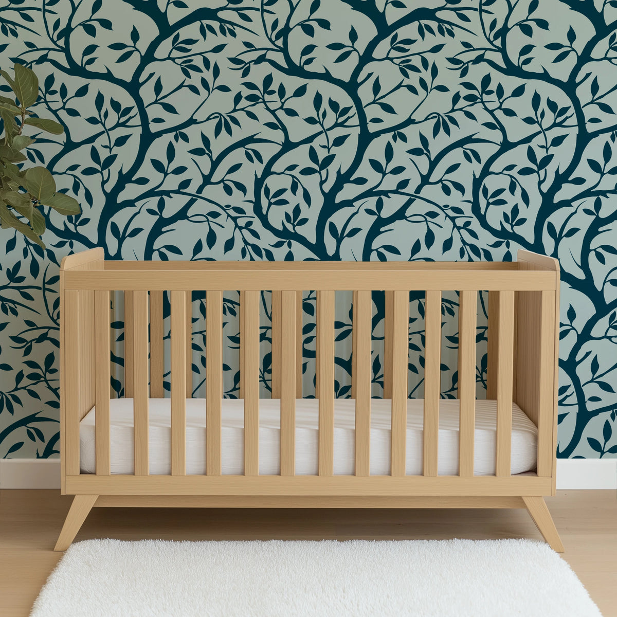 Winding Willow on Dense Fog Wallpaper