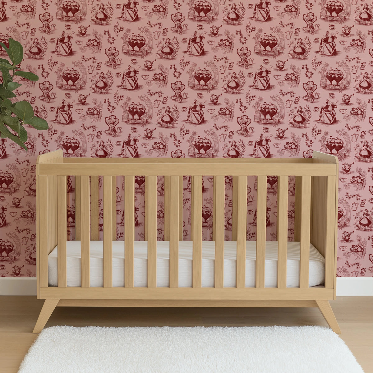Disney Alice in Wonderland  Curiouser and Curiouser on Pink Wallpaper