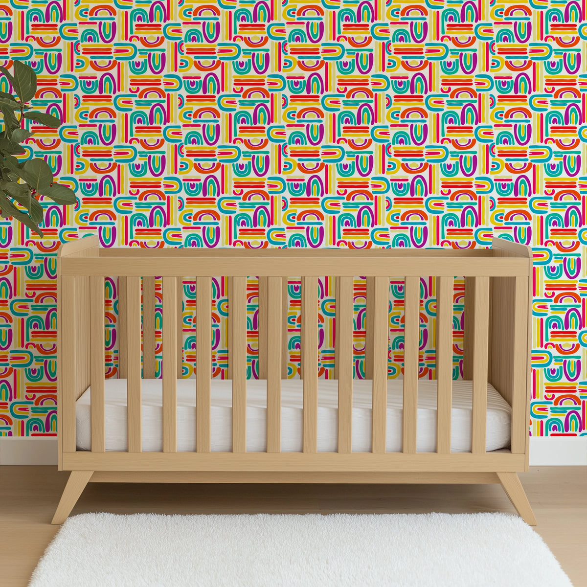 Hasbro Play-Doh Rainbow Arch on White Wallpaper