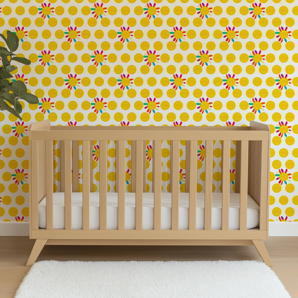 Hasbro Play-Doh Bright Suns on White Wallpaper