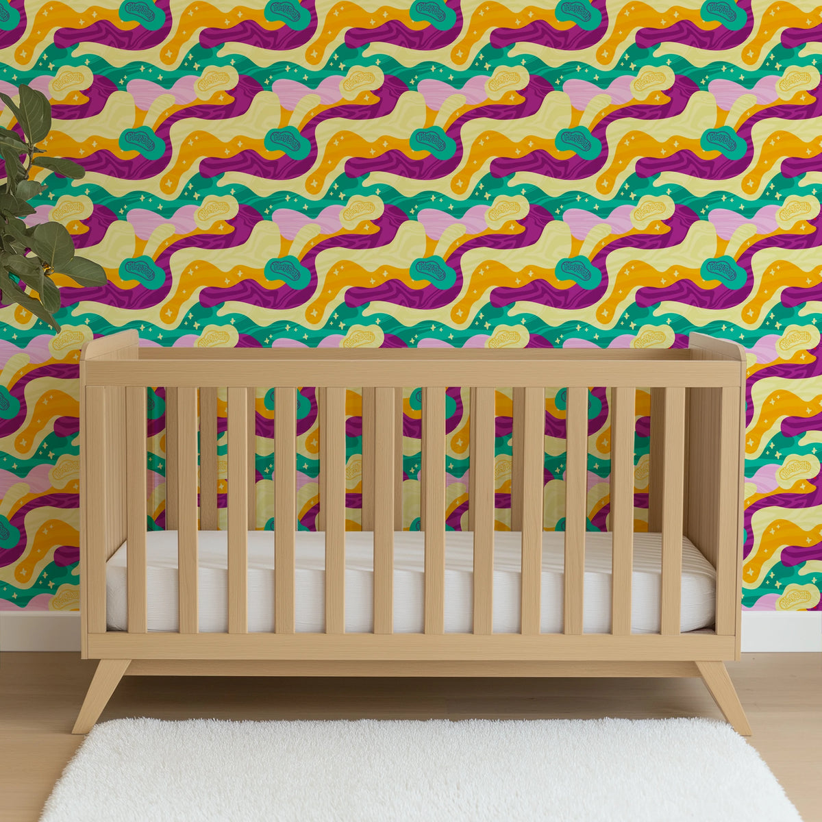 Hasbro Play-Doh Retro Clouds in Purple Wallpaper