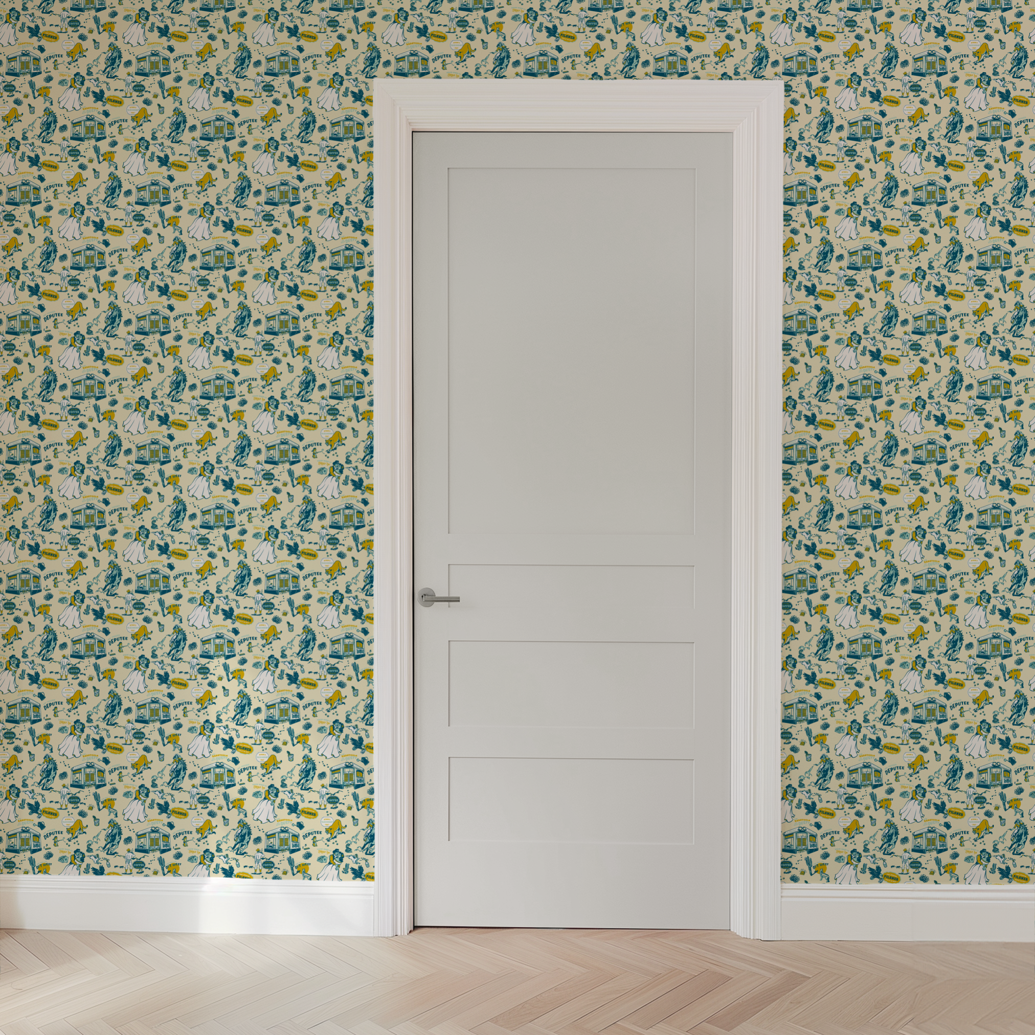  wallpaper door mockup