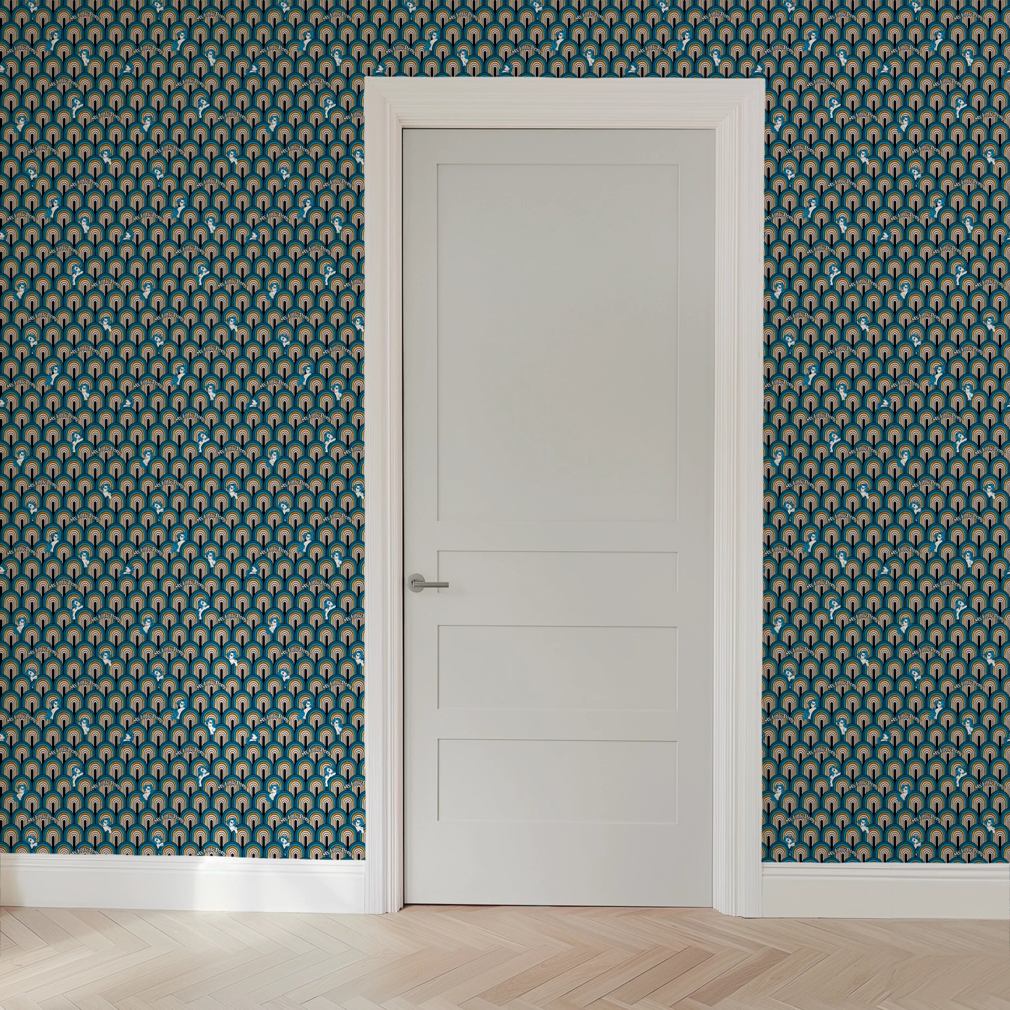 Hasbro My Little Pony Glitter Arches on Blue Wallpaper