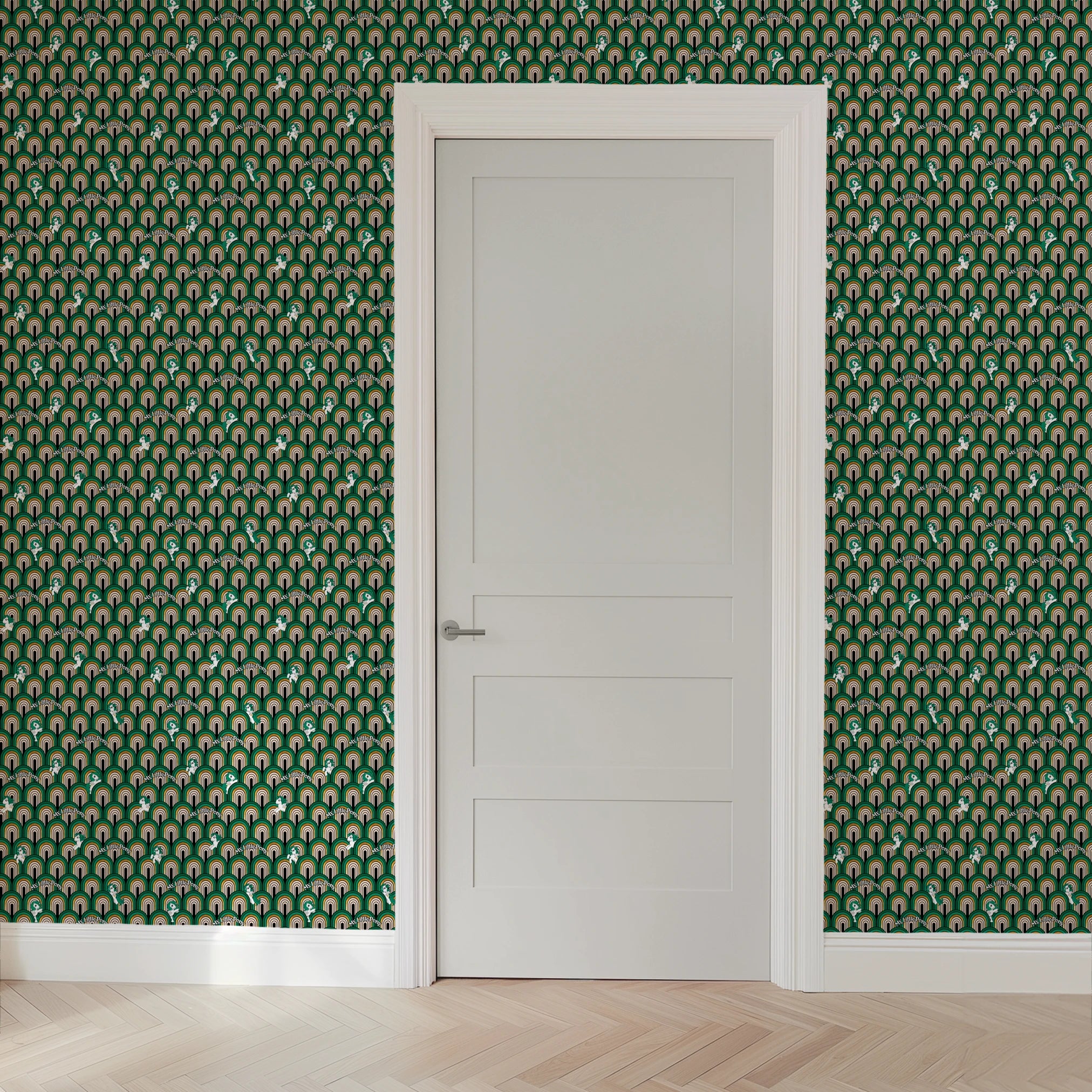 Hasbro My Little Pony Glitter Arches on Green Wallpaper