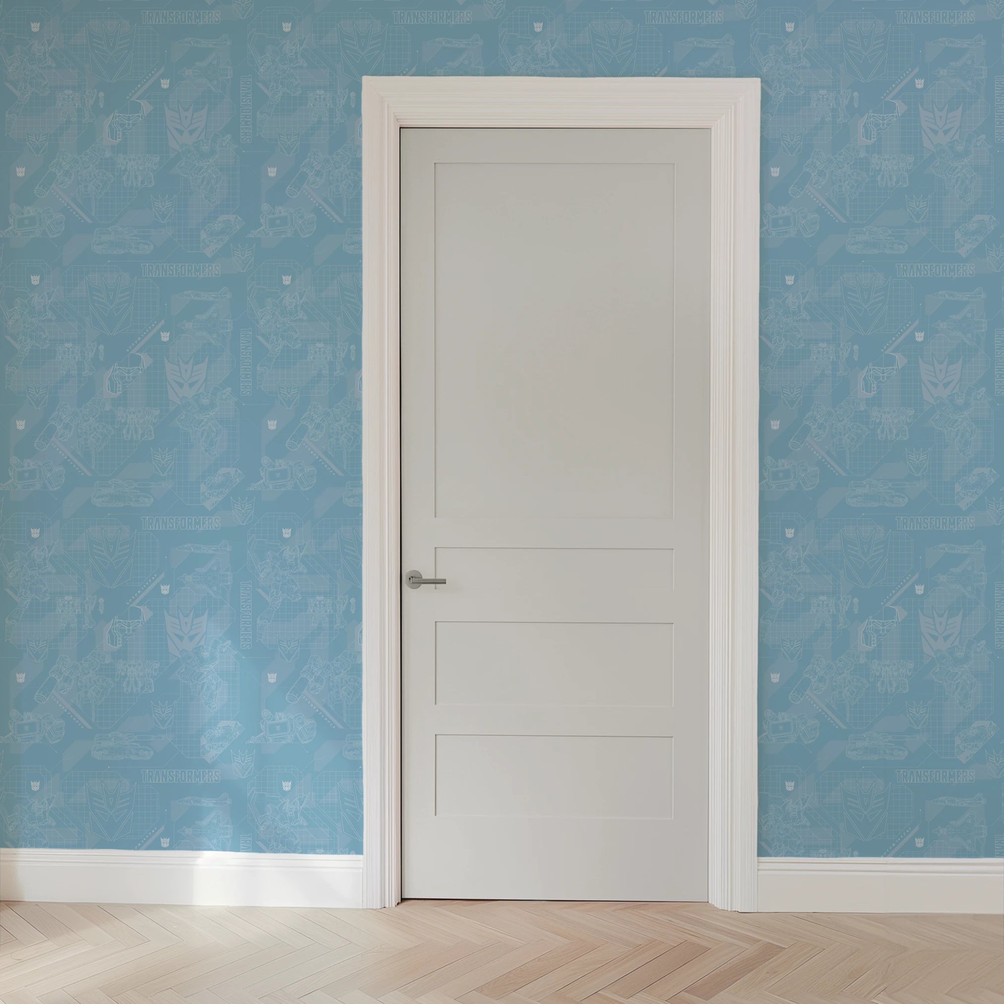 Hasbro Transformers Decepticons Graphics on Blue Wallpaper
