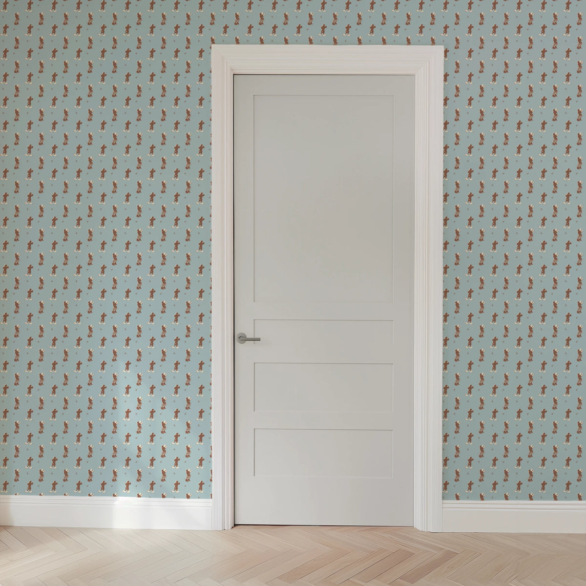 Disney Mickey Mouse and Minnie Mouse Silhoutees on Blue Wallpaper