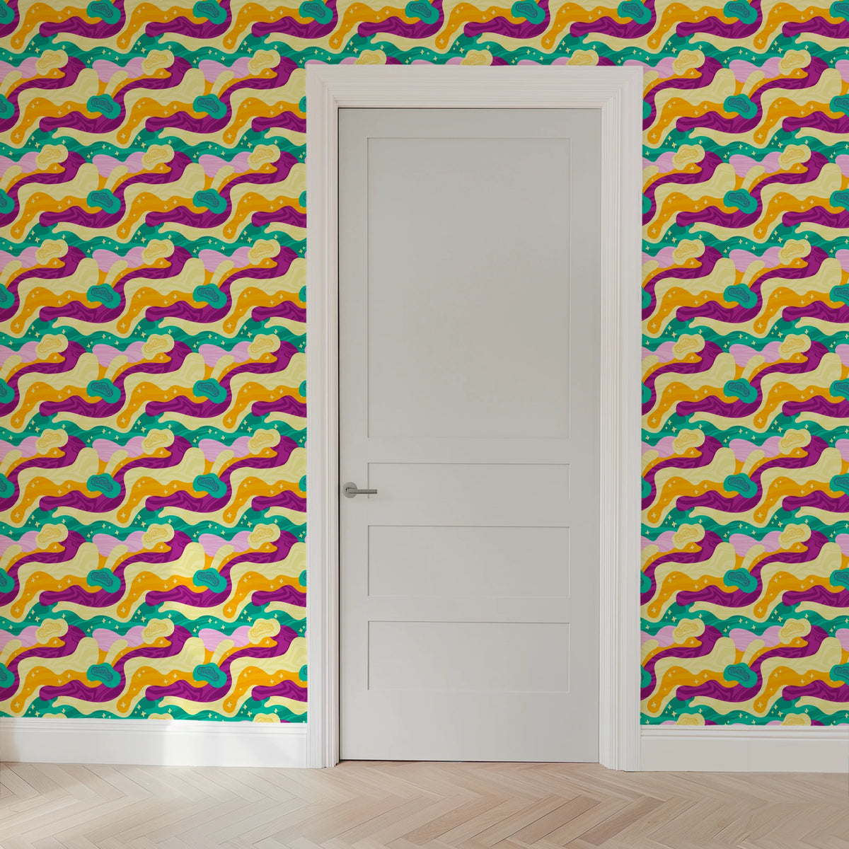 Hasbro Play-Doh Retro Clouds in Purple Wallpaper
