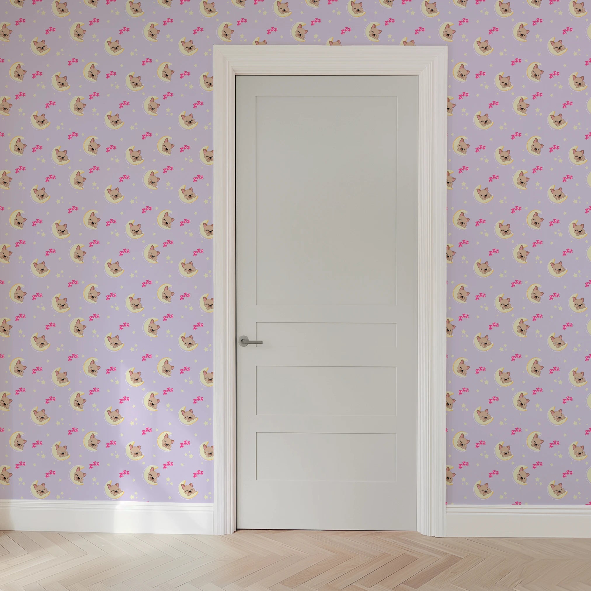 Hasbro Littliest Pet Shop Frenchie Snooze on Lavender Wallpaper